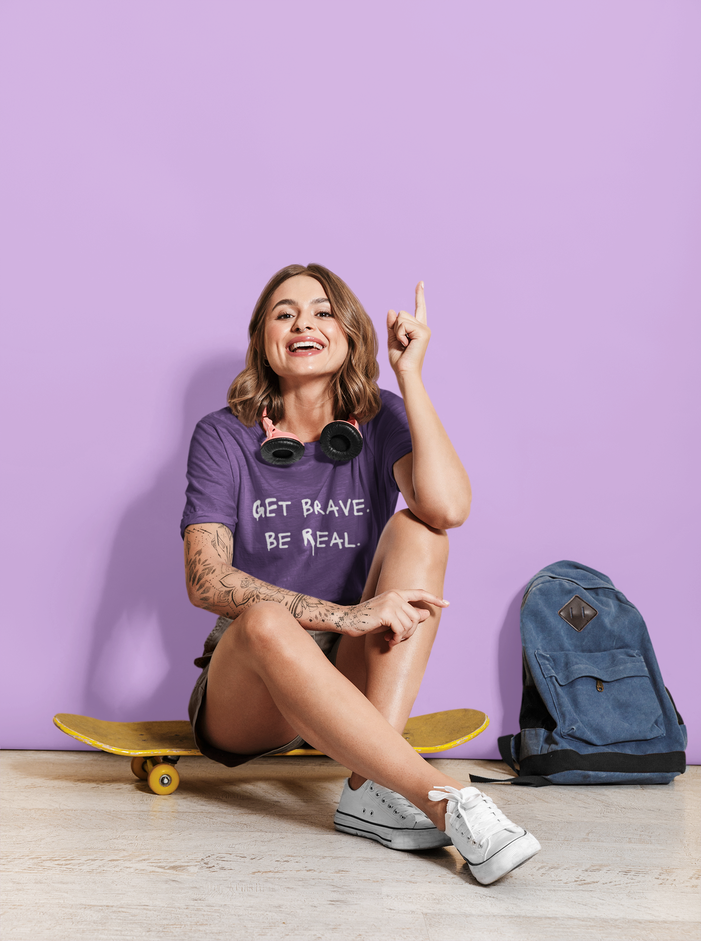 "Get Brave. Be Real." Unisex Motivational T-Shirt product thumbnail image "Get Brave. Be Real." Unisex Motivational T-Shirt product thumbnail image