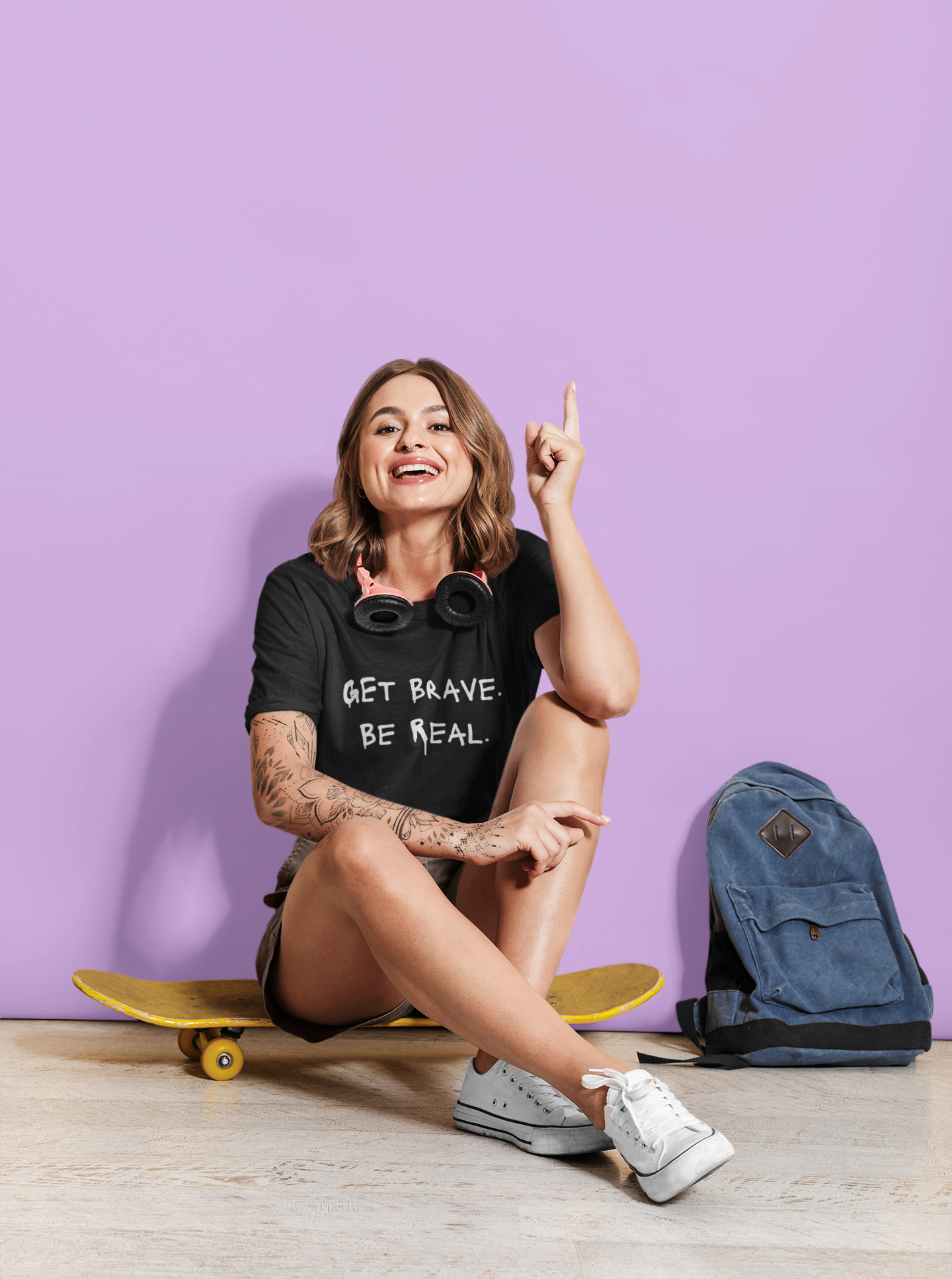 "Get Brave. Be Real." Unisex Motivational T-Shirt product thumbnail image "Get Brave. Be Real." Unisex Motivational T-Shirt product thumbnail image