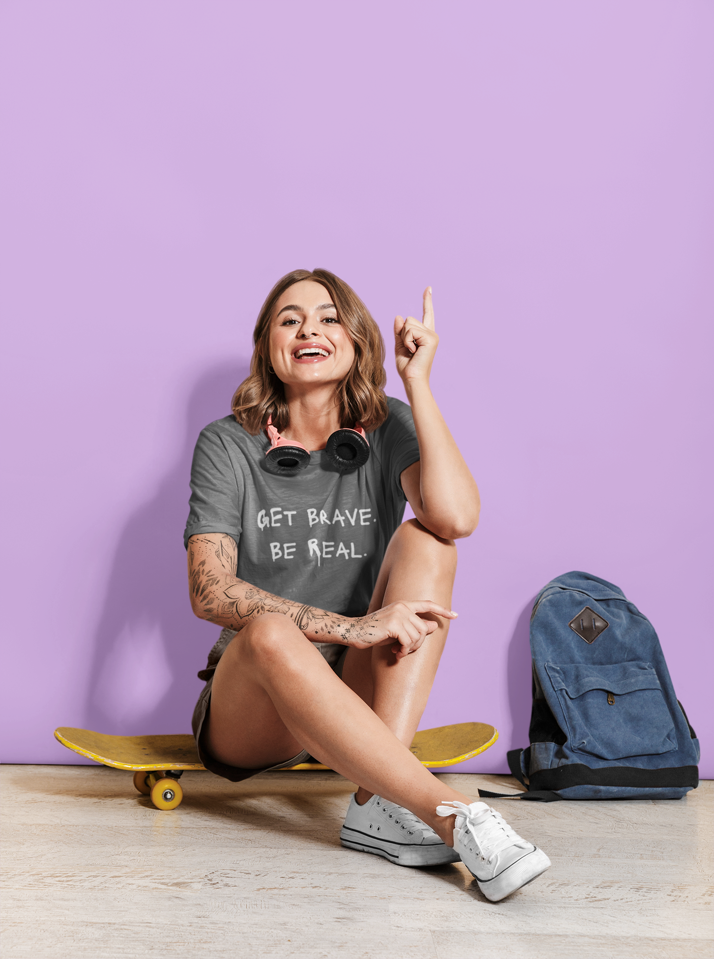 "Get Brave. Be Real." Unisex Motivational T-Shirt product thumbnail image "Get Brave. Be Real." Unisex Motivational T-Shirt product thumbnail image