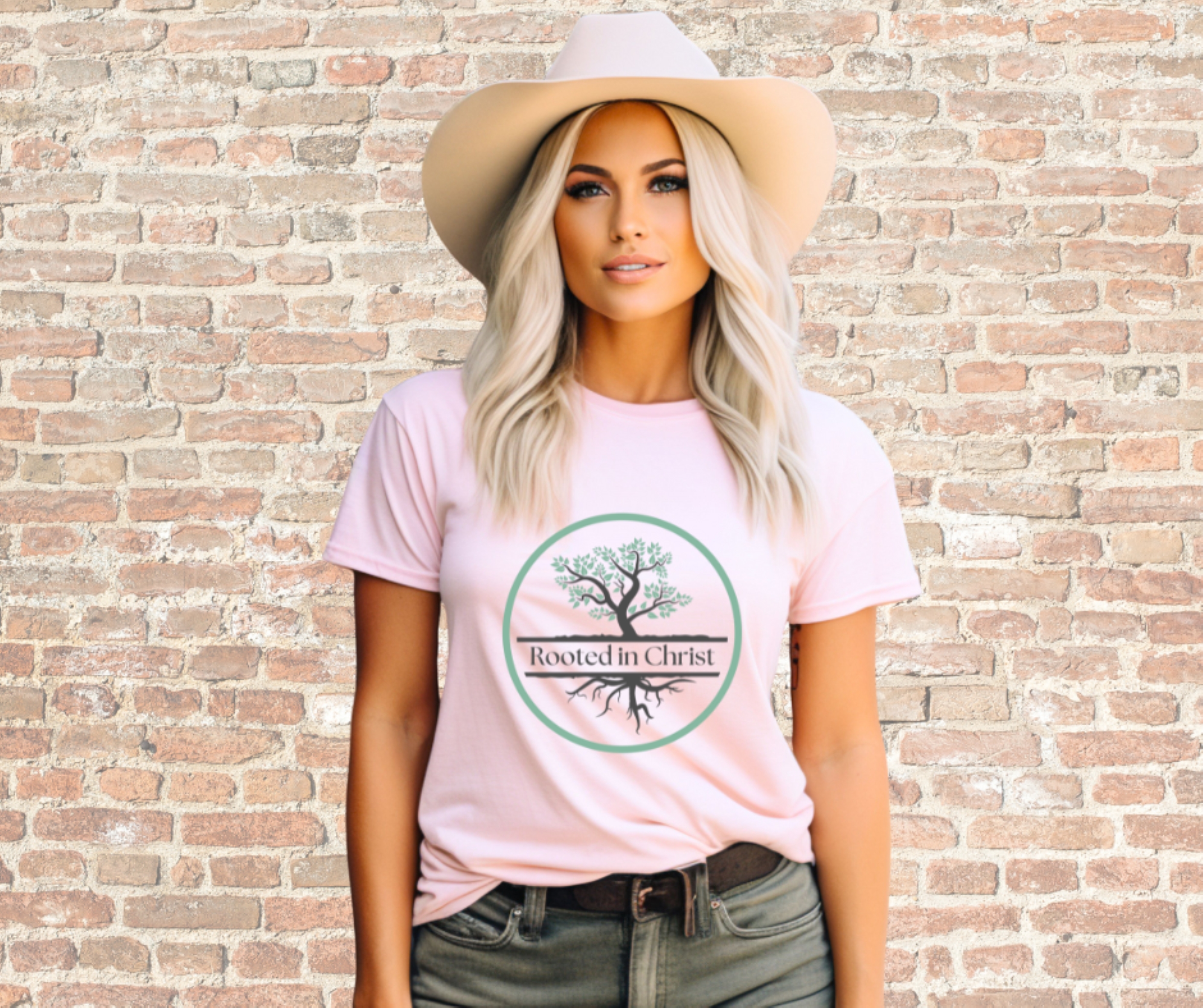 Rooted in Christ Shirt, Gilden Unisex Softstyle Short Sleeve Christian Tee Shirt
