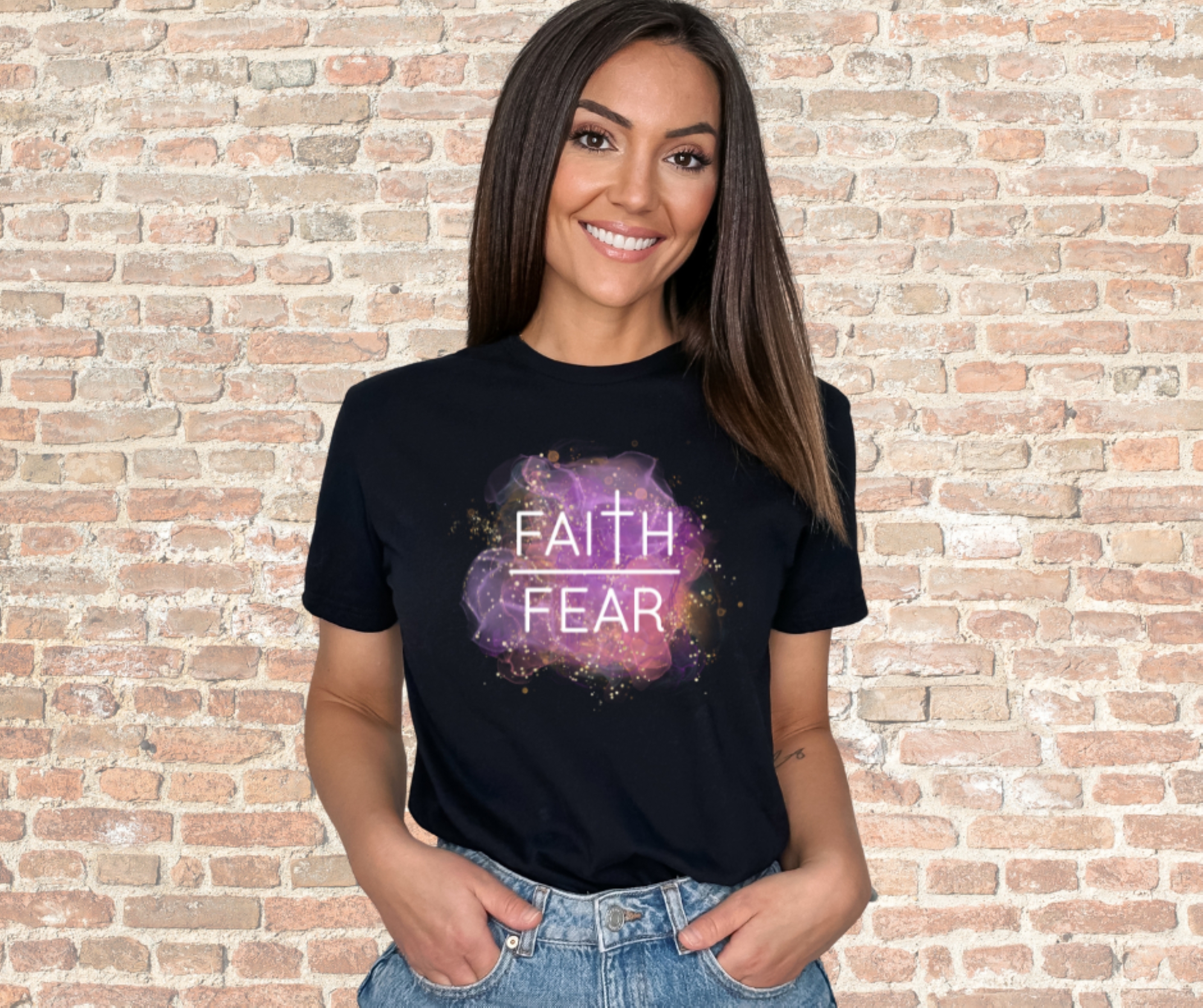 Faith Over Fear Christian Shirt, Gilden Unisex Softstyle Short Sleeve Christian Tee Shirt