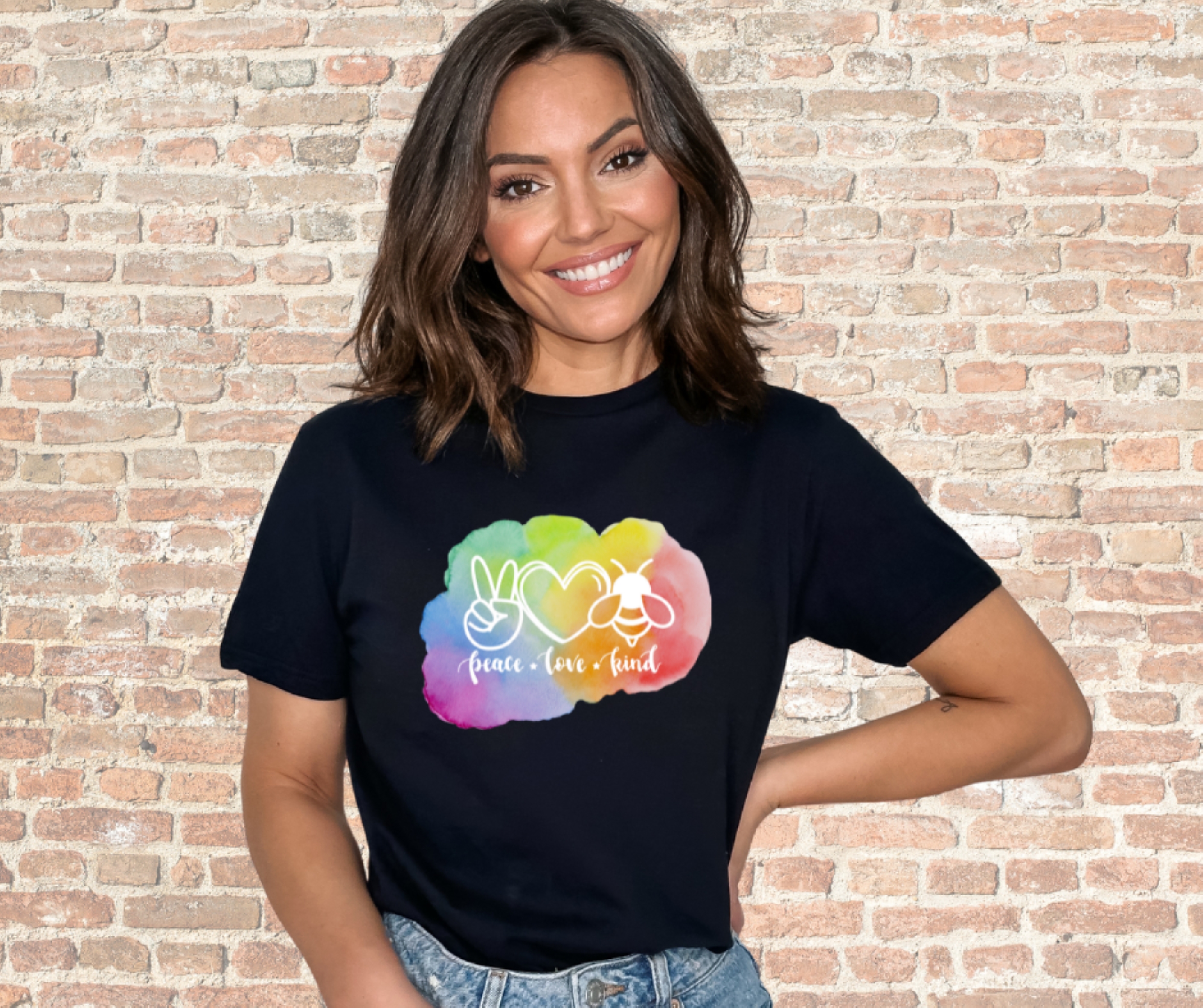Peace Love Bee Kind Inspirational TShirt, Gilden Unisex Softstyle Short Sleeve Bee Kind Tee Shirt