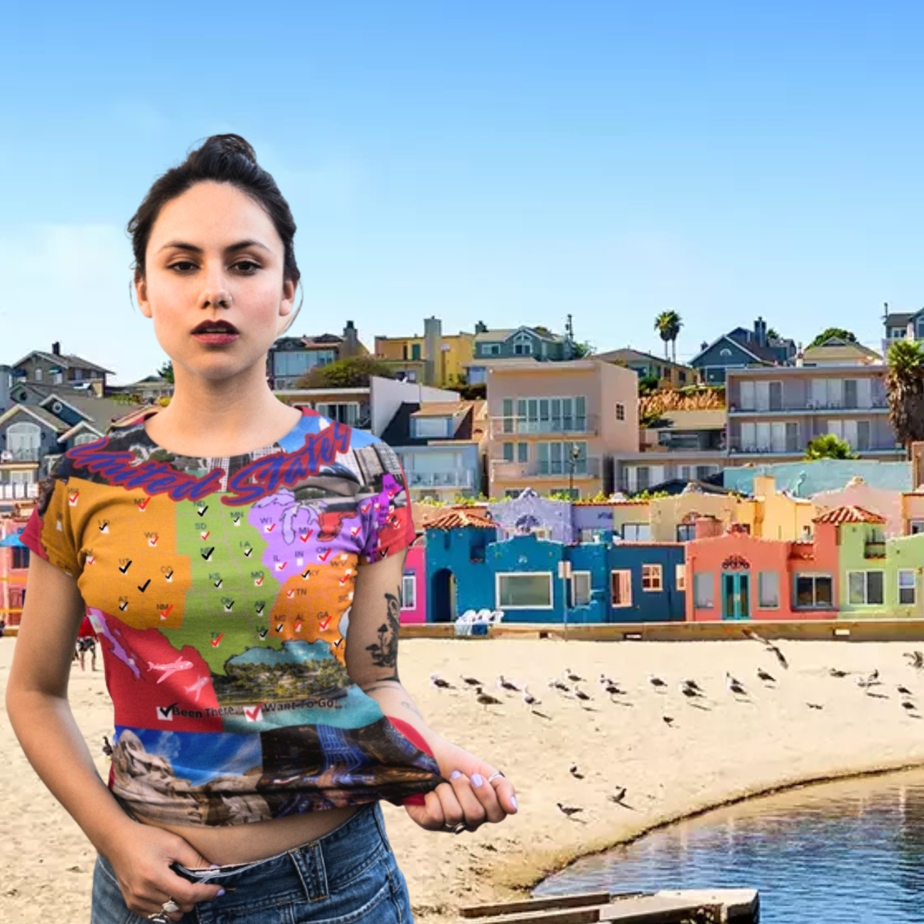 USA Check-Off &amp; Scavenger Hunt T-shirt – Wear Your USA Travel Dreams / Travel Story product thumbnail image