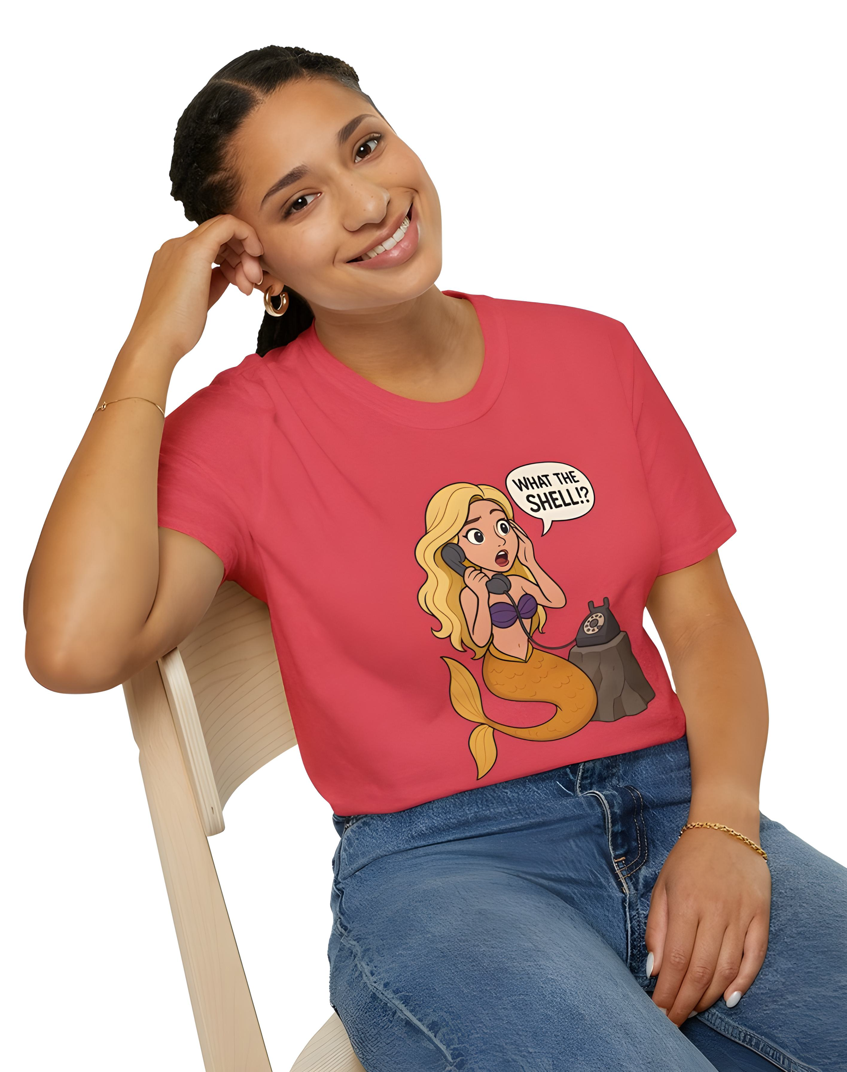 Funny Shell Unisex T-Shirt - 'What the Shell' product thumbnail image