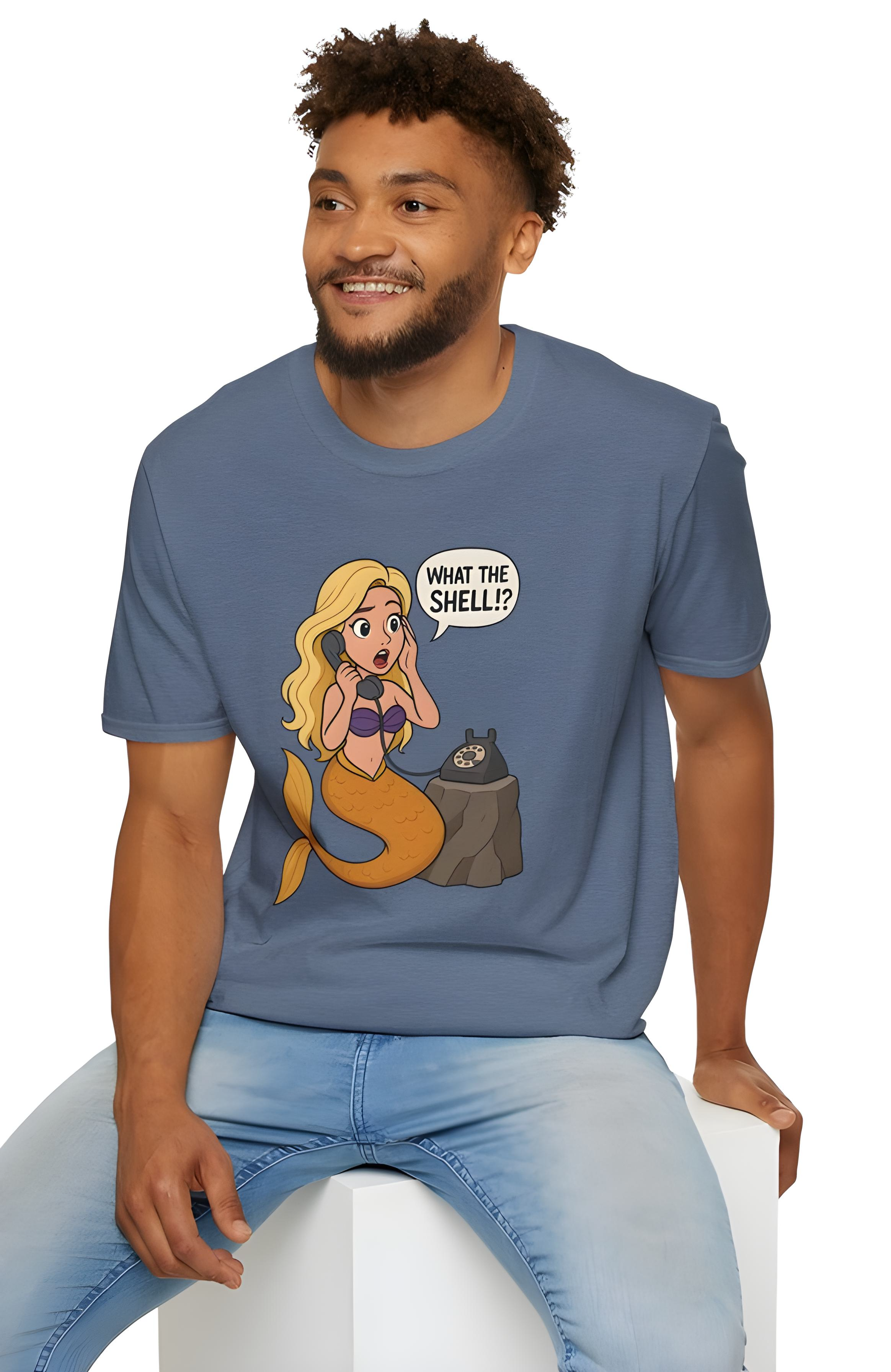 Funny Shell Unisex T-Shirt - 'What the Shell' product thumbnail image