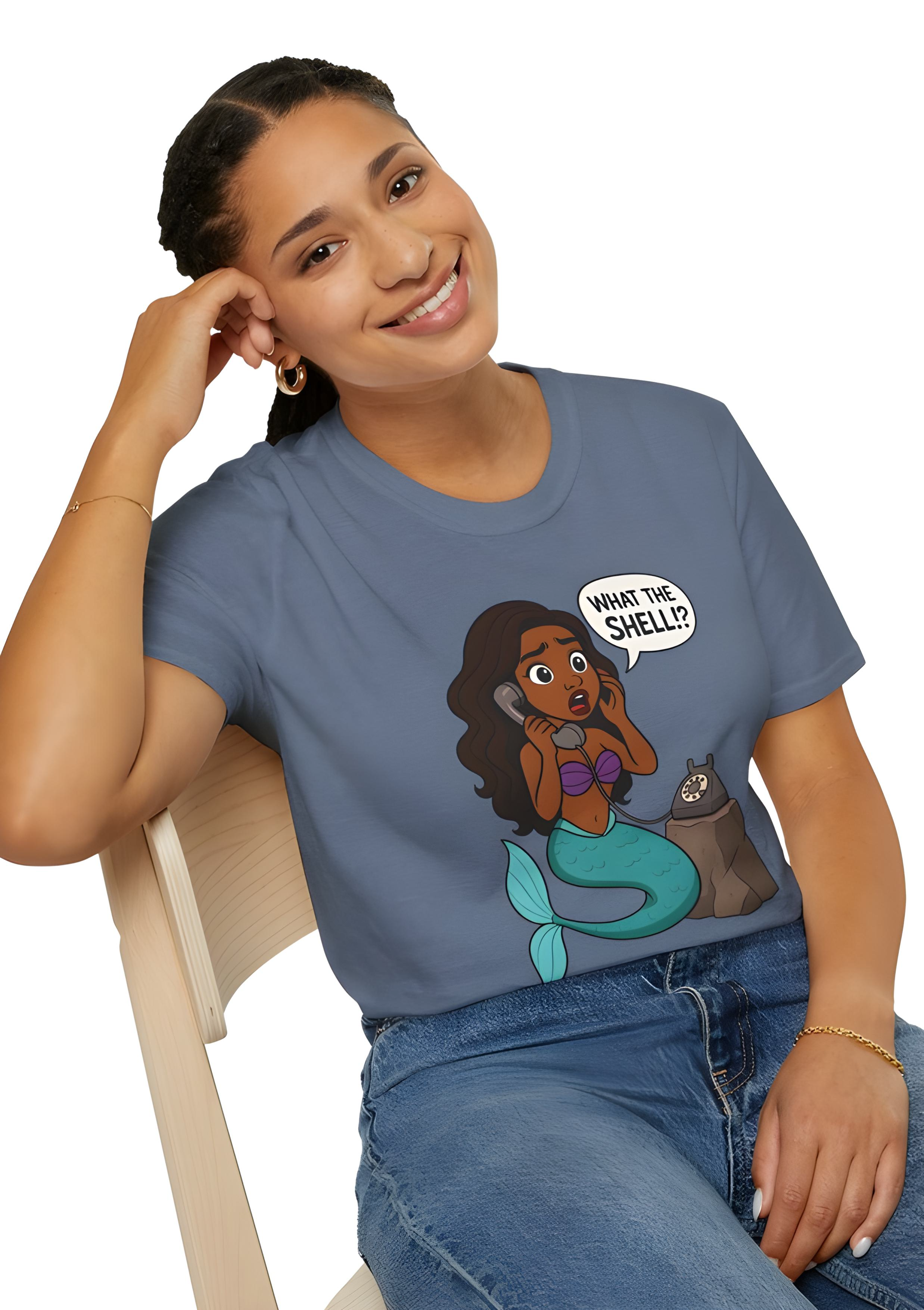 Mermaid Humor T-Shirt, Fun Graphic Tee, Summer Outfit, Gift for Sea Lovers, Coastal Vibes, Cute Casual Wear product thumbnail image Mermaid Humor T-Shirt, Fun Graphic Tee, Summer Outfit, Gift for Sea Lovers, Coastal Vibes, Cute Casual Wear product thumbnail image