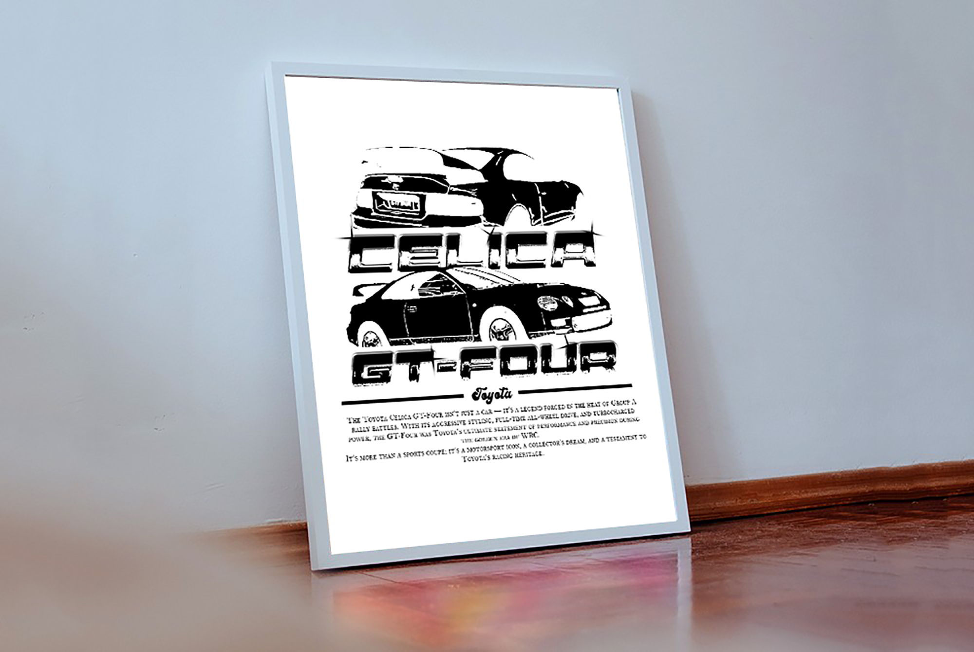 Poster: Celica 6th Gen GT-FOUR Satin Poster, Automotive Wall Art, Celica GT-Four Decor, Gift for Car Lovers, Unique Home Decor