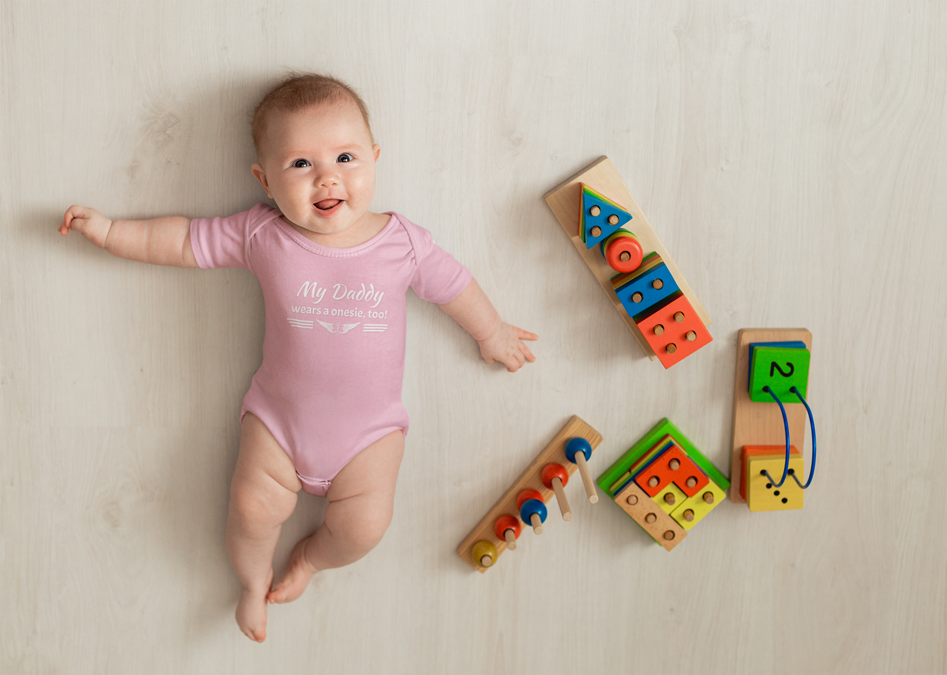 Daddy Wears A Onesie, Too Infant Bodysuit product thumbnail image Daddy Wears A Onesie, Too Infant Bodysuit product thumbnail image