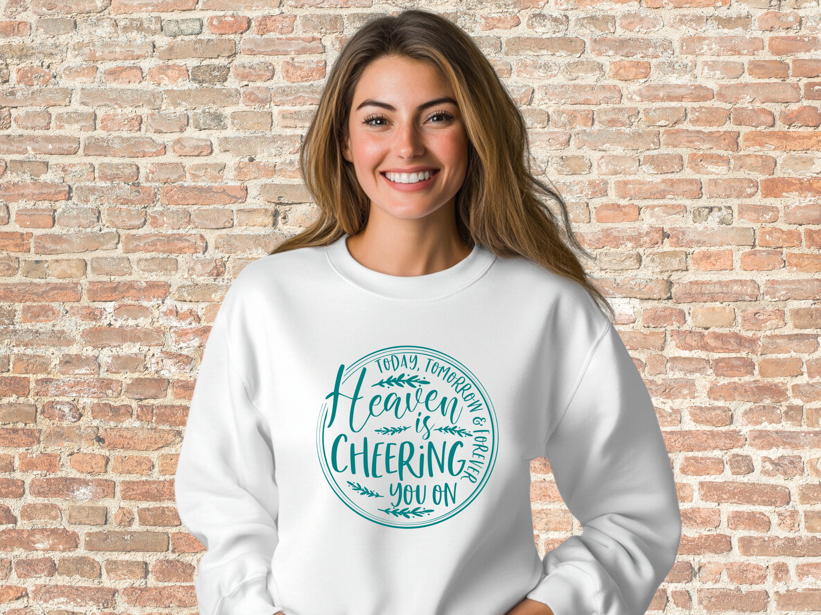 Heaven is Cheering You On Christian Sweatshirt, Gildan 18000 Unisex Heavy Blend™ Crewneck Sweatshirt, Christian Gifts
