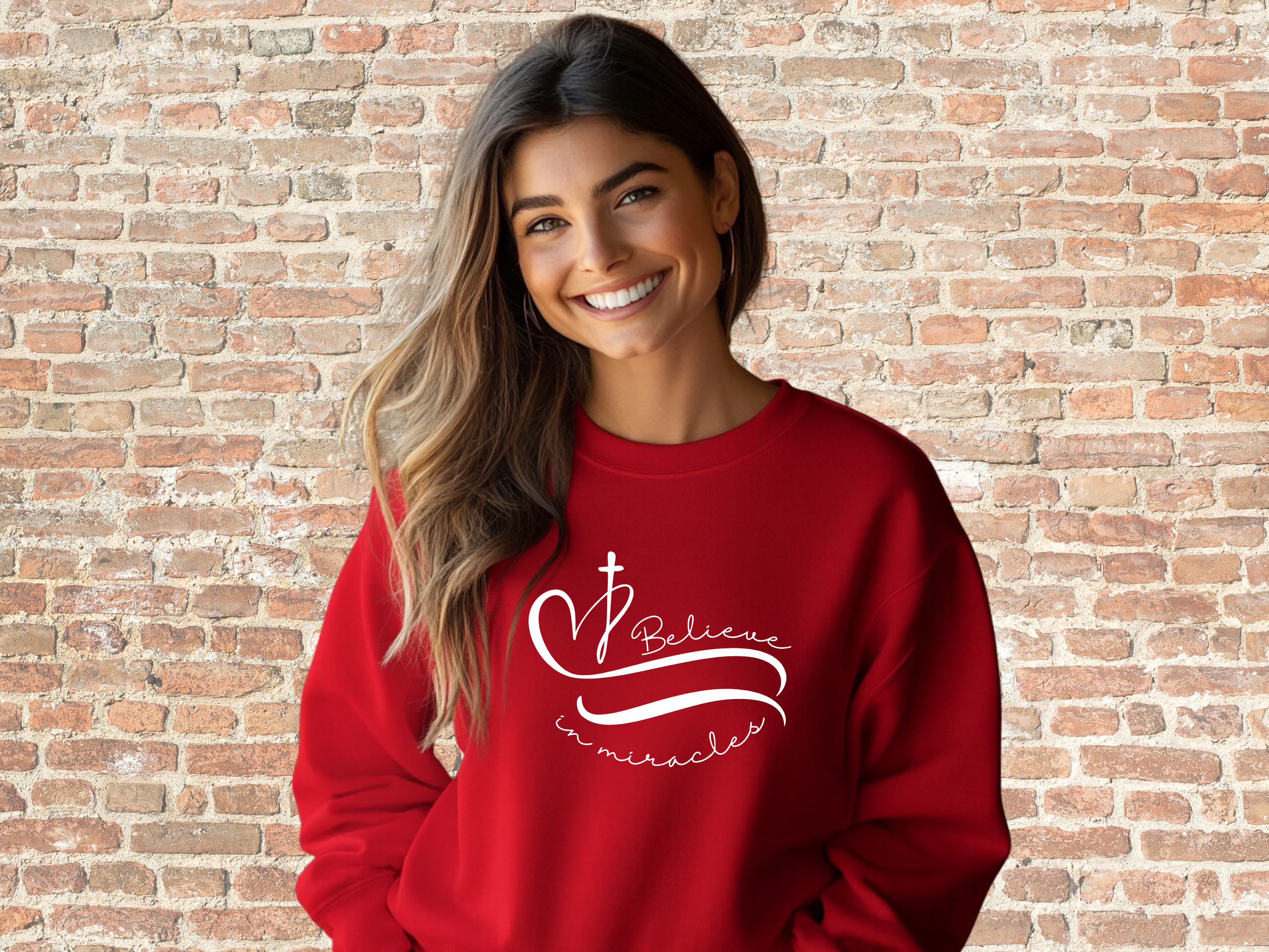 Believe in Miracles Unisex Heavy Blend™ Crewneck Sweatshirt, Inspirational Sweatshirt