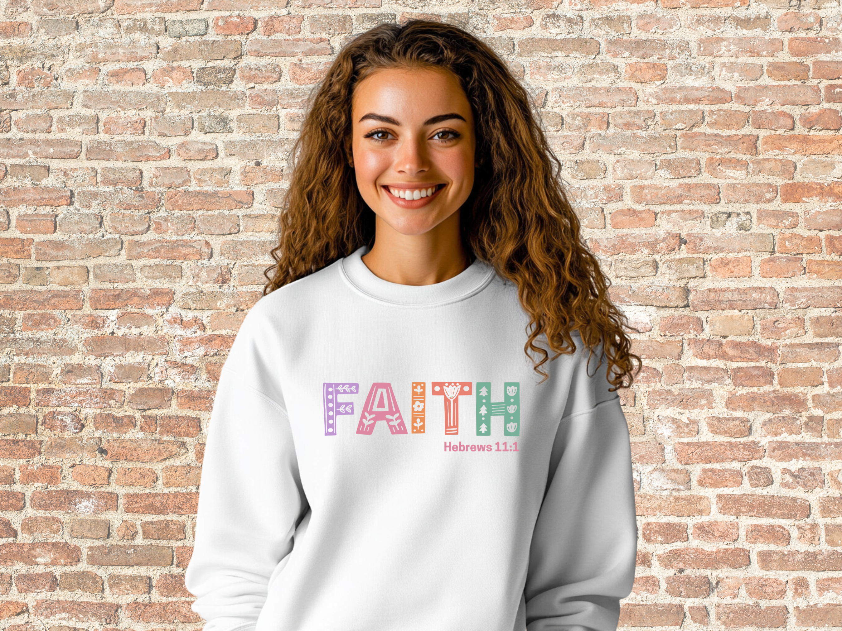 Faith Hebrews 11:1 Bible Verse Sweatshirt, Gildan 18000 Unisex Heavy Blend™ Crewneck Sweatshirt, Christian Gifts