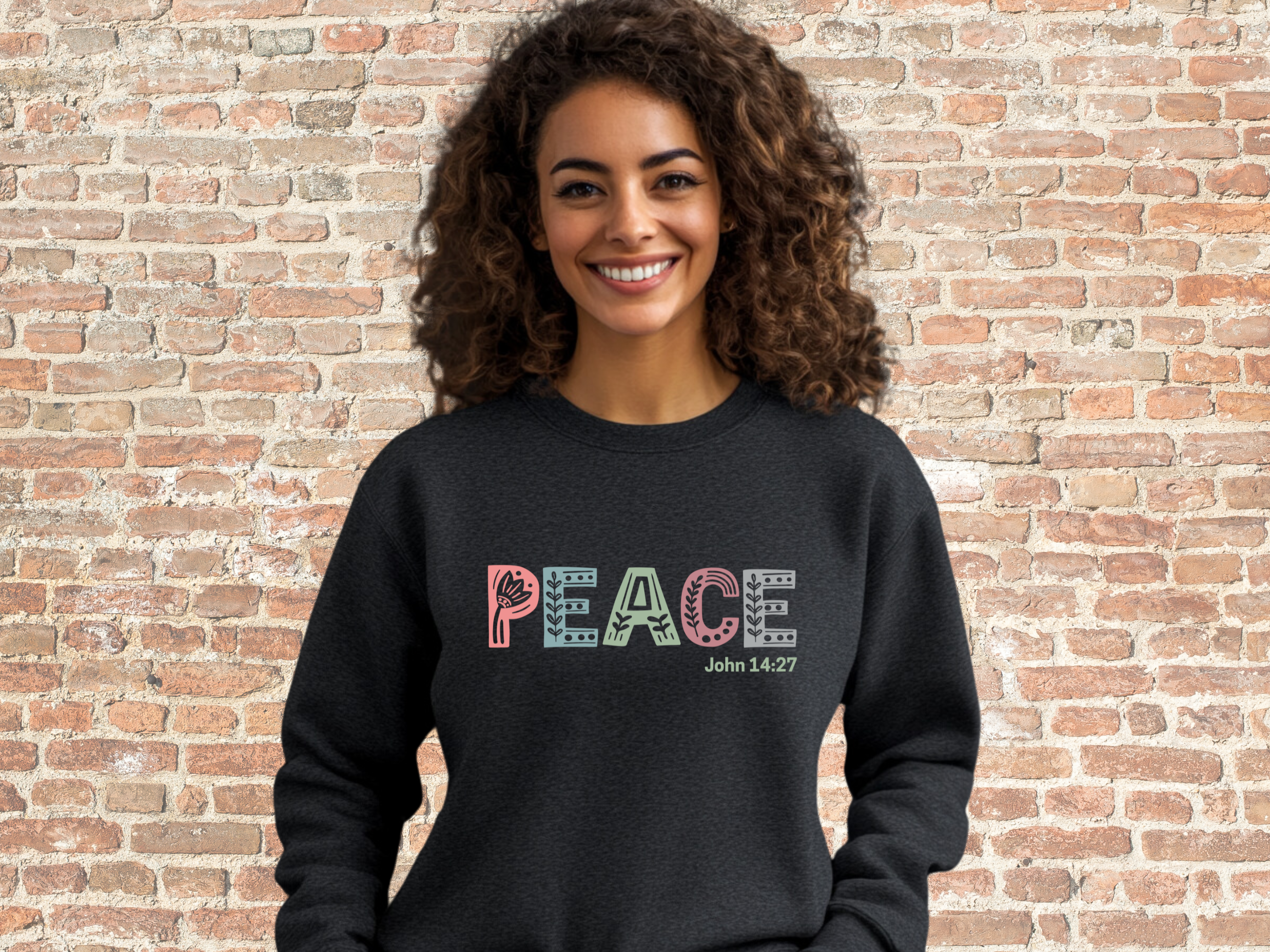 Peace John 14:27 Bible Verse Sweatshirt, Gildan 18000 Unisex Heavy Blend™ Crewneck Sweatshirt, Christian Gifts