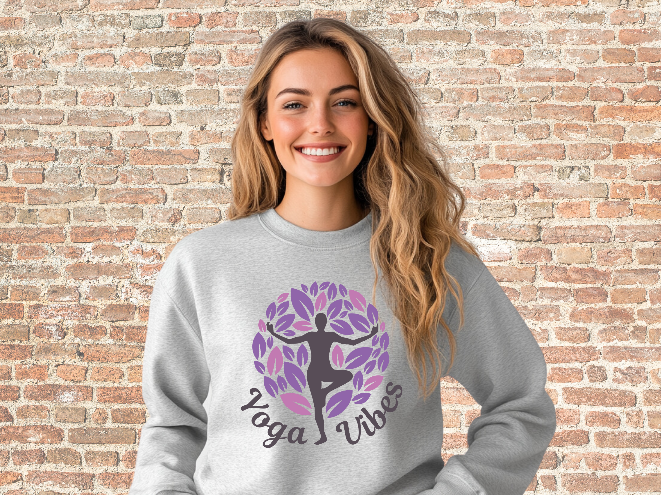 Yoga Vibes Sweatshirt, Gildan 18000 Unisex Heavy Blend™ Crewneck Sweatshirt, Yoga Gifts, Yoga Teacher Gift
