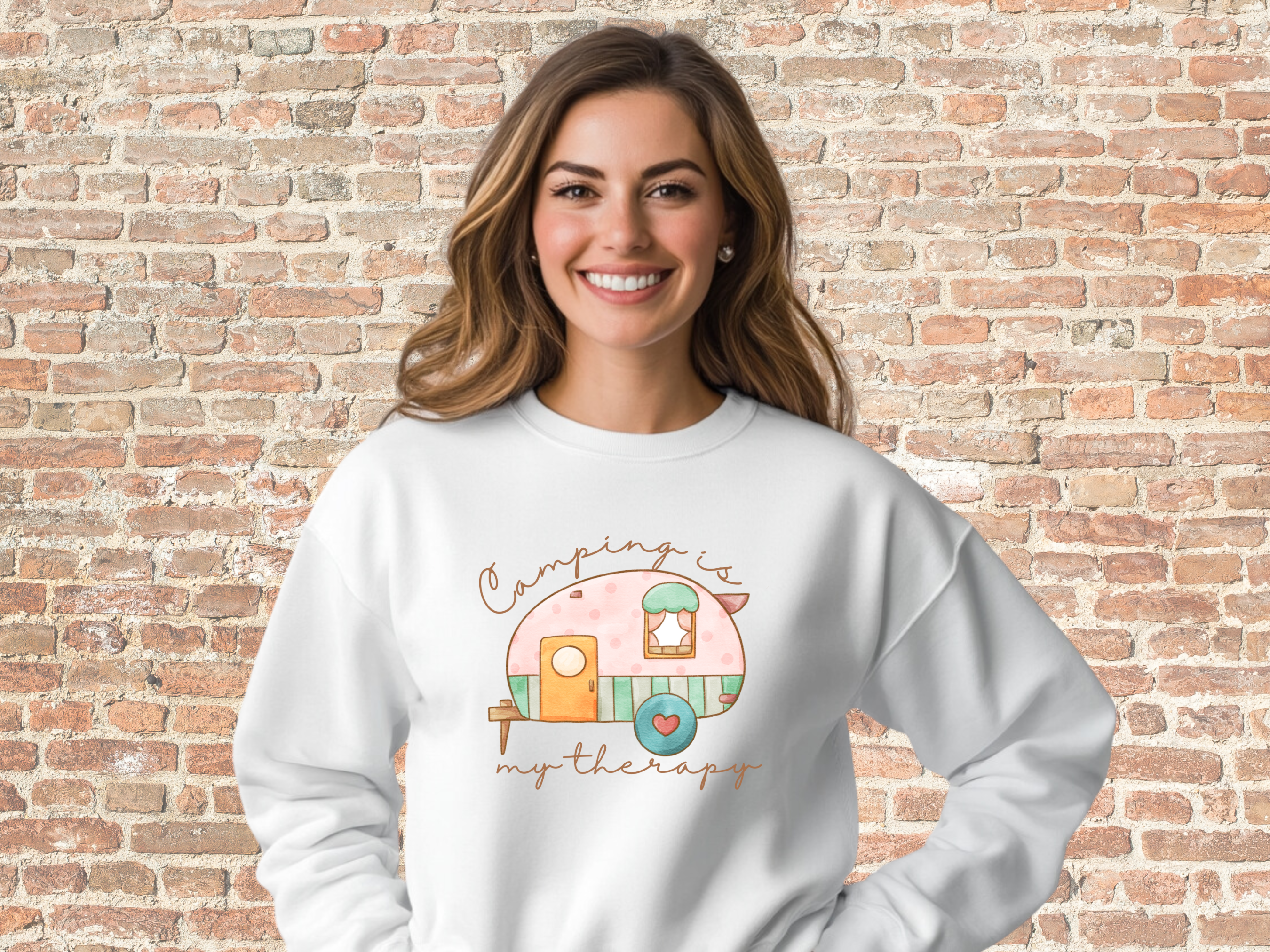 Camping is My Therapy Camping Sweatshirt, Gildan 18000 Unisex Heavy Blend™ Crewneck Sweatshirt, Camping Gifts, Glamping Shirt