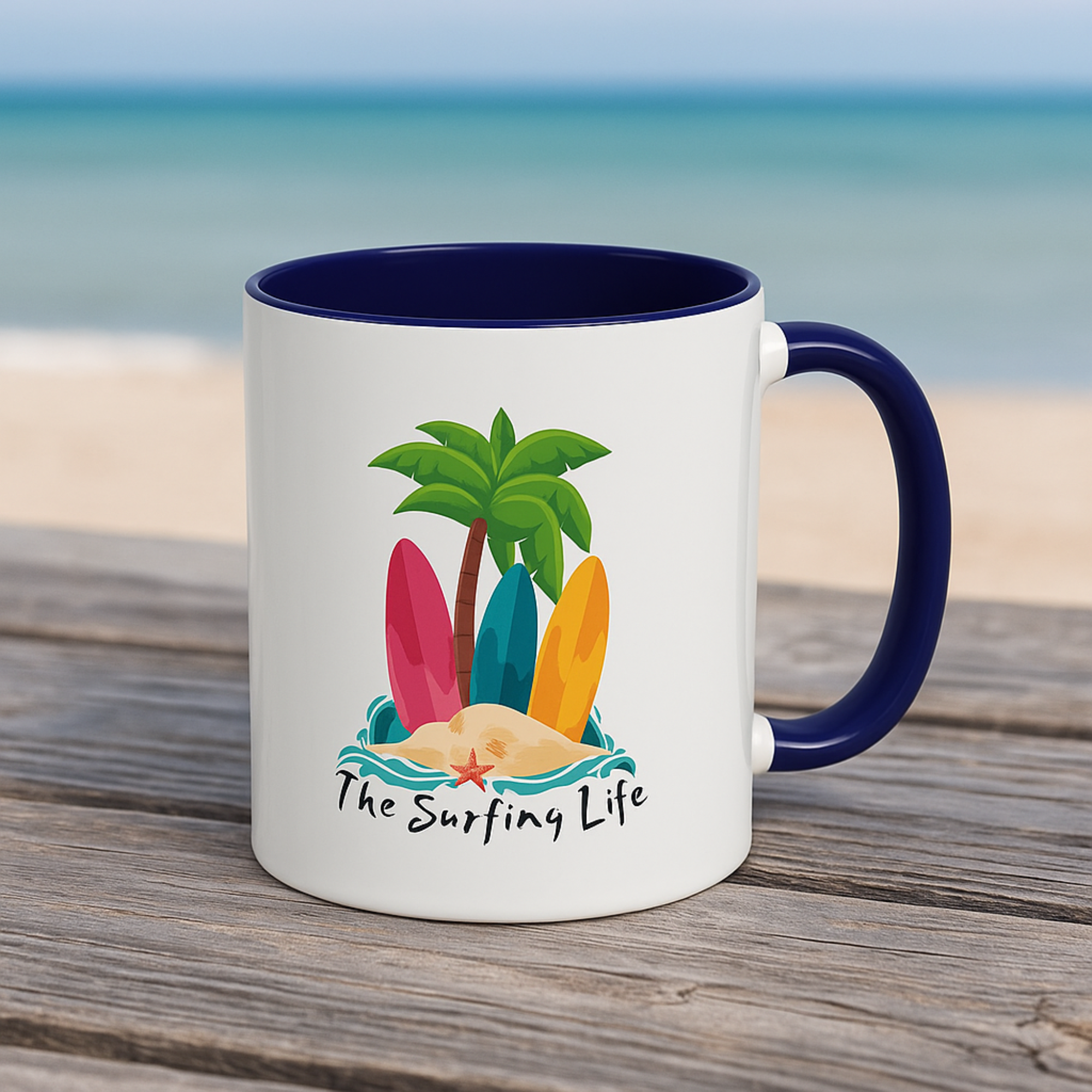 The Surfing Life Accent Coffee Mug Coastal Beach Mug Tropical Surf Mug 11oz 15oz Gift Summer Vacation Coffee Cup Island Vibes Mug product thumbnail image The Surfing Life Accent Coffee Mug Coastal Beach Mug Tropical Surf Mug 11oz 15oz Gift Summer Vacation Coffee Cup Island Vibes Mug product thumbnail image