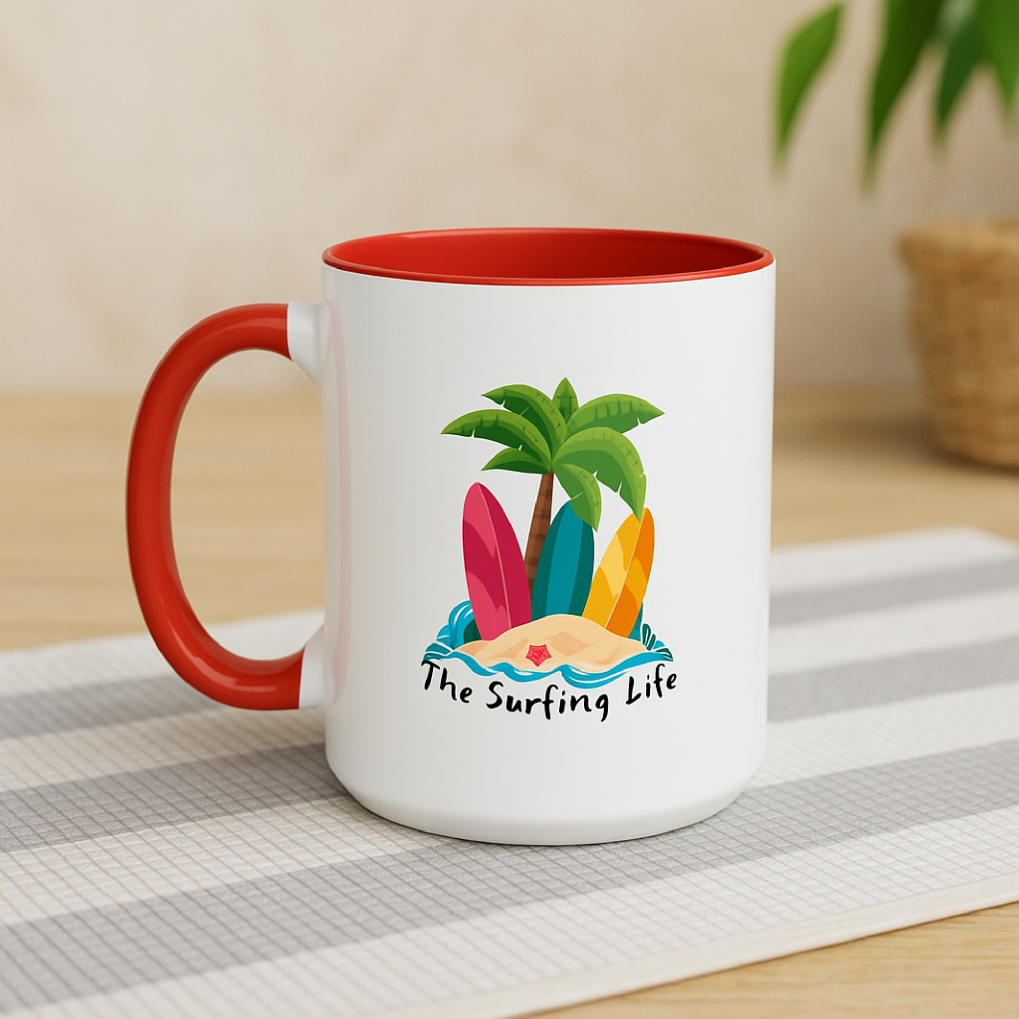 The Surfing Life Accent Coffee Mug Coastal Beach Mug Tropical Surf Mug 11oz 15oz Gift Summer Vacation Coffee Cup Island Vibes Mug product thumbnail image The Surfing Life Accent Coffee Mug Coastal Beach Mug Tropical Surf Mug 11oz 15oz Gift Summer Vacation Coffee Cup Island Vibes Mug product thumbnail image