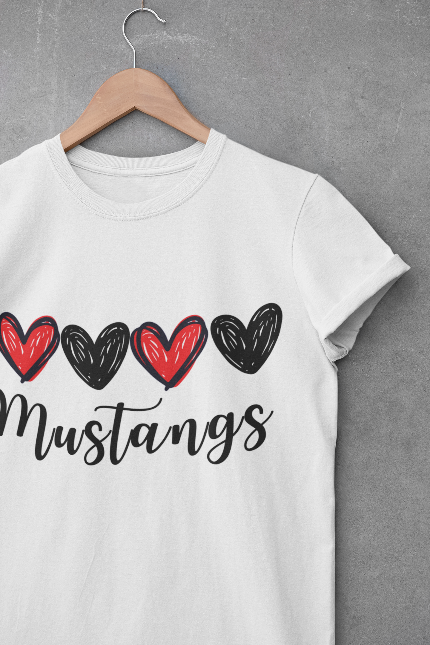 Renner Mustangs Heart Design Women's Softstyle Tee, Casual Shirt, Gift for Her, Fan Apparel, School Spirit, Everyday Wear