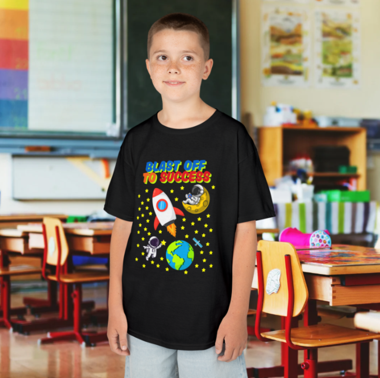 Blast Off to Success shirt, kids rocket adventure tee, space t-shirt, gift for young astronauts, fun kids apparel