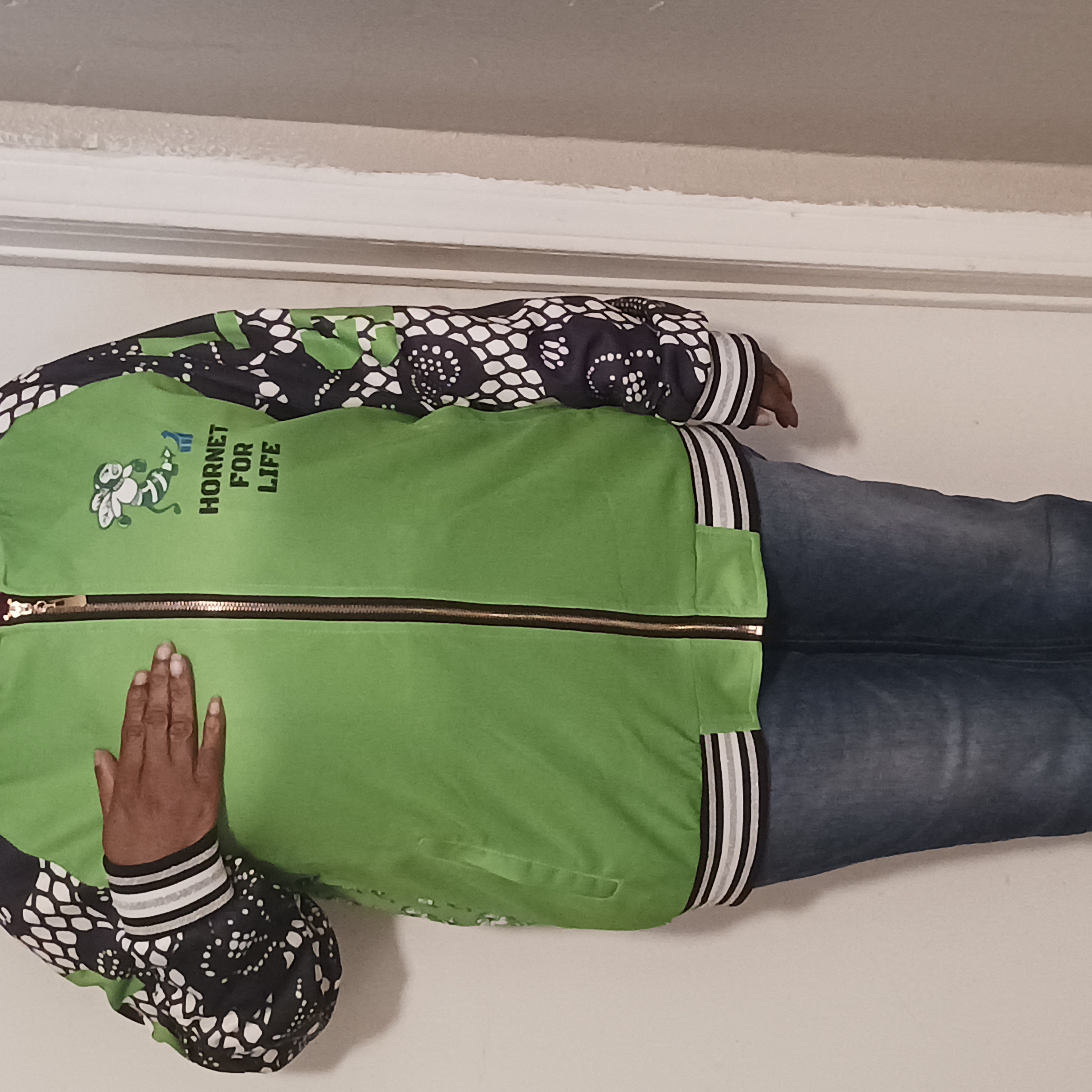 Unisex Varsity Jacket, Stylish Green Jacket, Hornet Spirit Wear, College Apparel, Sporty Gift for Students, Team Pride product thumbnail image Unisex Varsity Jacket, Stylish Green Jacket, Hornet Spirit Wear, College Apparel, Sporty Gift for Students, Team Pride product thumbnail image