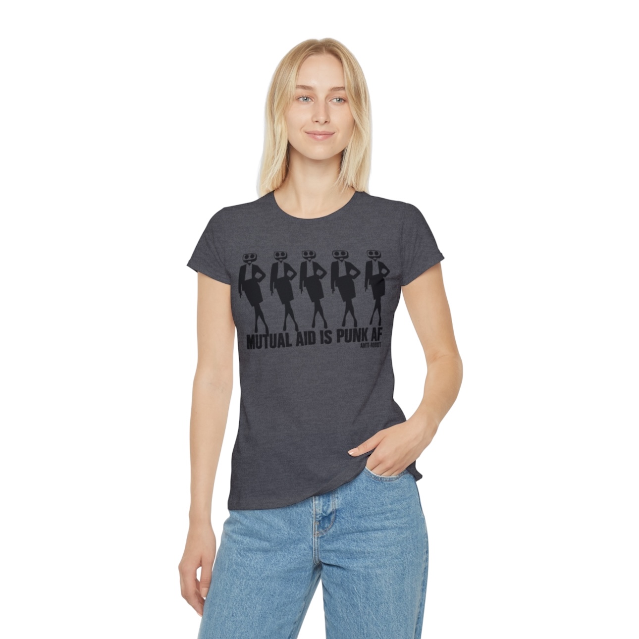 Mutual Aid Is Punk AF.  -  Women's Anti-Robot tee 