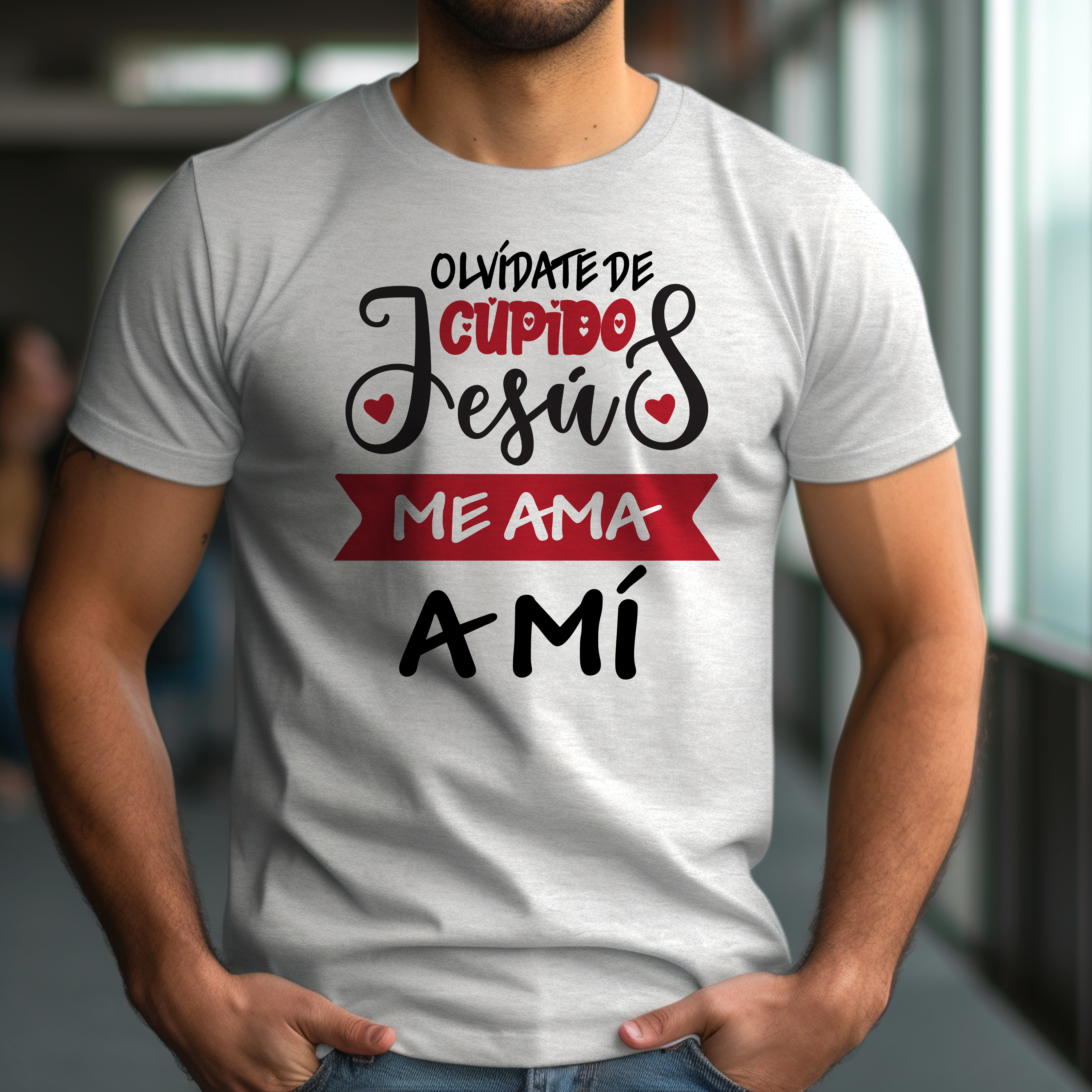 Camiseta Cristiana – Amor Real: Olvídate de Cupido, Jesús Me Ama | Unisex Softstyle T-Shirt  product thumbnail image