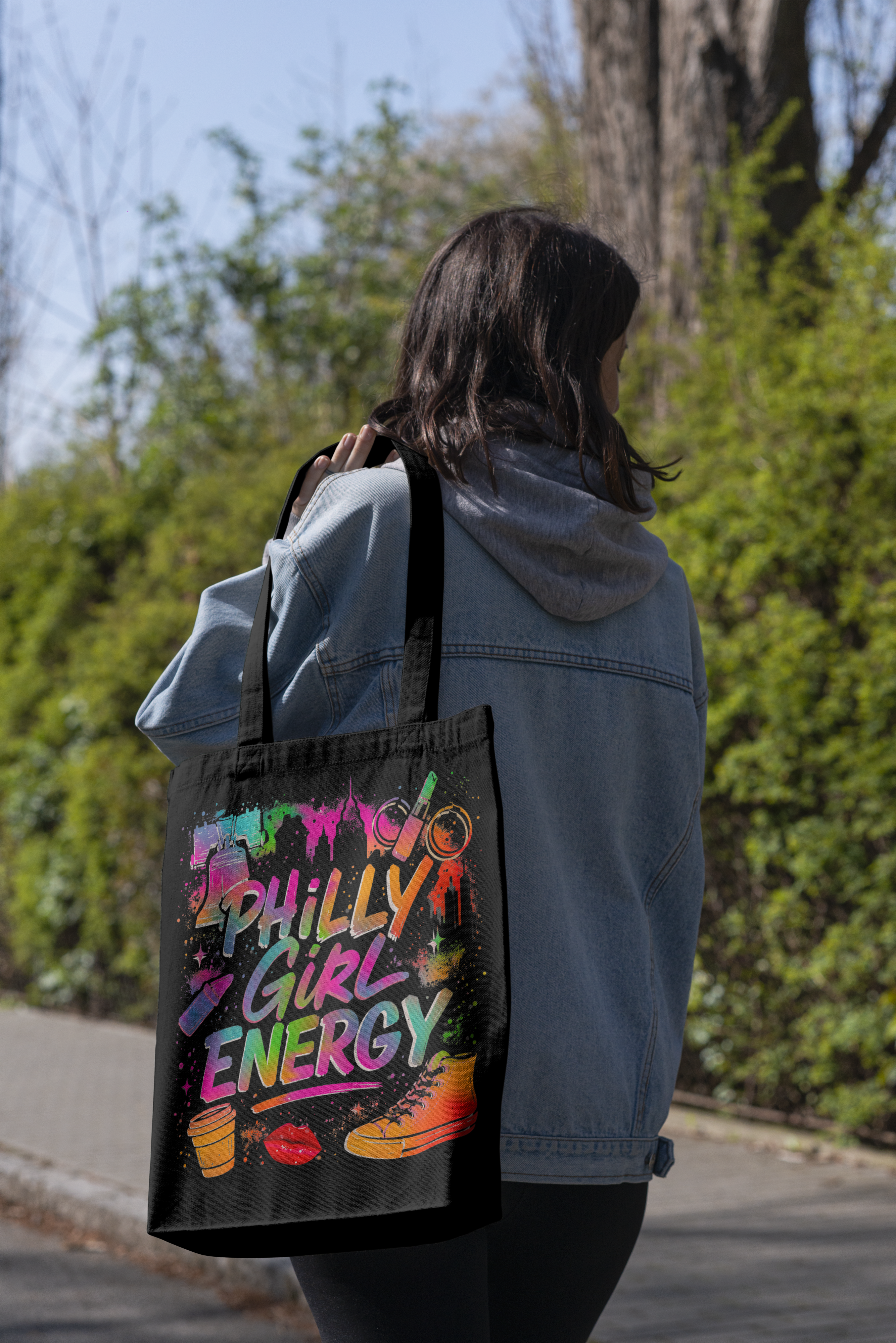 Philly Girl Energy Tote Bag - Philly Gift for Her, Everyday Sassy Tote, Eco-Friendly Tote, Stylish Daily Bag, Urban Style bag, Shopping Tote Philly Girl Energy Tote Bag - Philly Gift for Her, Everyday Sassy Tote, Eco-Friendly Tote, Stylish Daily Bag, Urban Style bag, Shopping Tote
