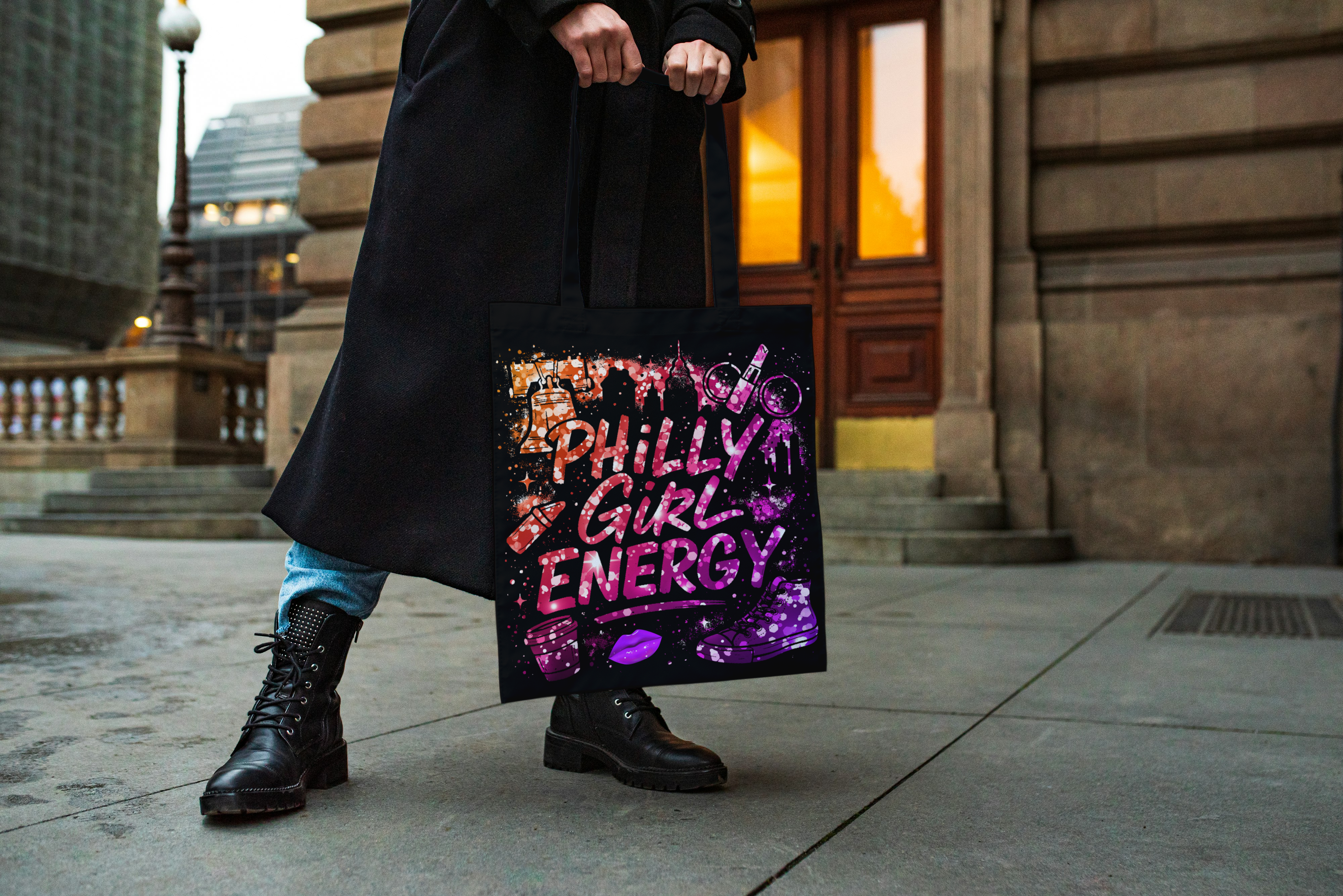 Glitter - Philly Girl Energy Tote Bag Glitter - Philly Girl Energy Tote Bag