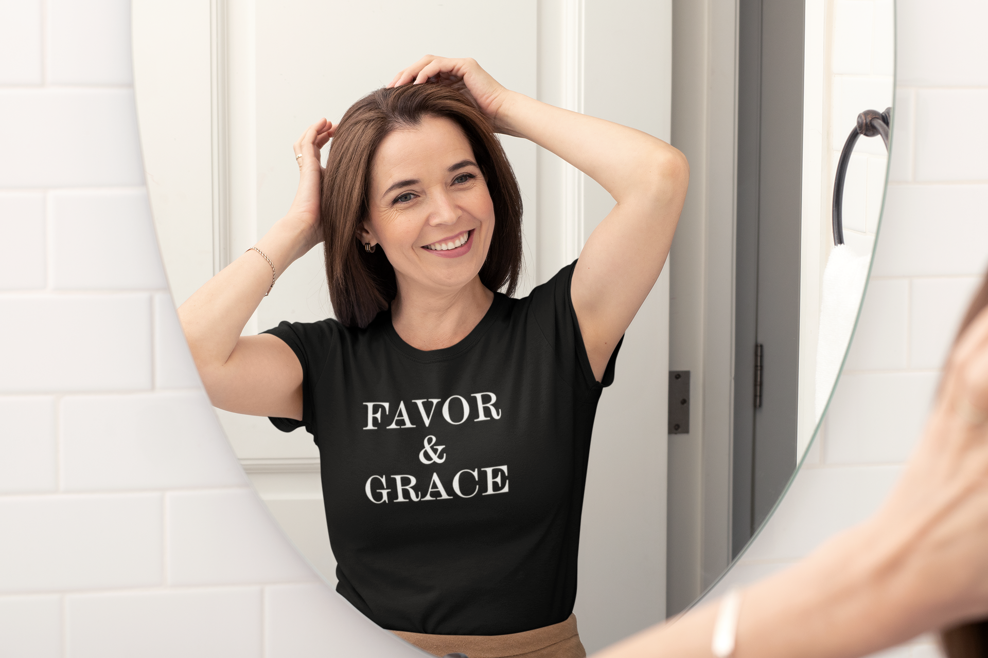  Favor &amp; Grace Unisex T-Shirt – Empowering Faith-Based Tee for Women | Strength, Spiritual Resilience, Hello Me Apparel product thumbnail image