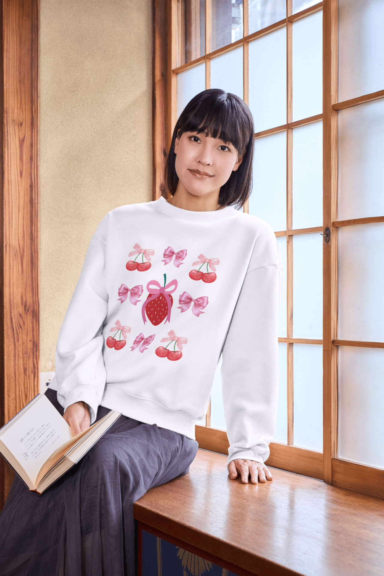 Cute Strawberry and Bow Unisex Heavy Cotton Tee, Perfect for Casual Wear, Gifts, Summer Outfits, Birthdays, Fruit Lovers product thumbnail image Cute Strawberry and Bow Unisex Heavy Cotton Tee, Perfect for Casual Wear, Gifts, Summer Outfits, Birthdays, Fruit Lovers product thumbnail image