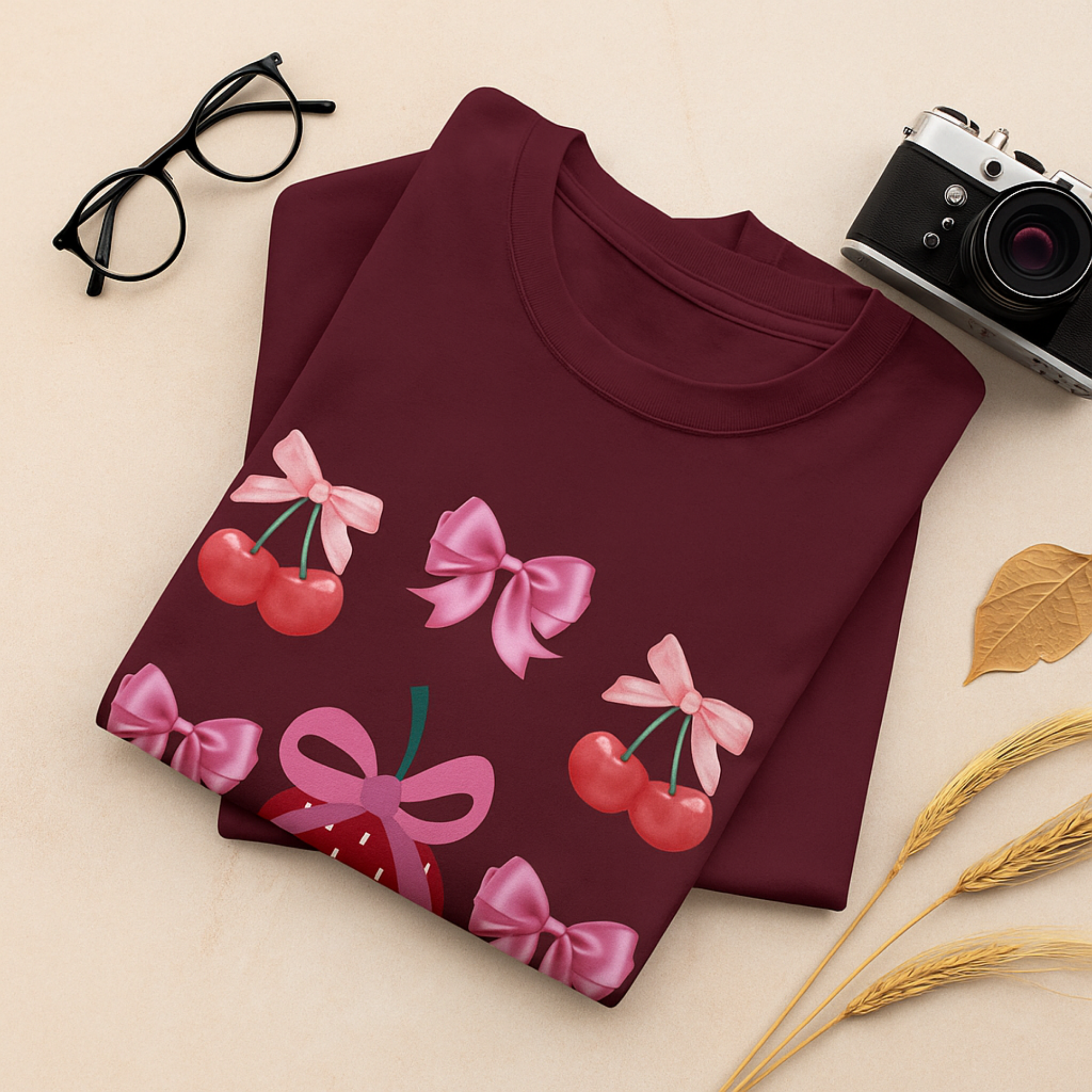 Cute Strawberry and Bow Unisex Heavy Cotton Tee, Perfect for Casual Wear, Gifts, Summer Outfits, Birthdays, Fruit Lovers product thumbnail image Cute Strawberry and Bow Unisex Heavy Cotton Tee, Perfect for Casual Wear, Gifts, Summer Outfits, Birthdays, Fruit Lovers product thumbnail image