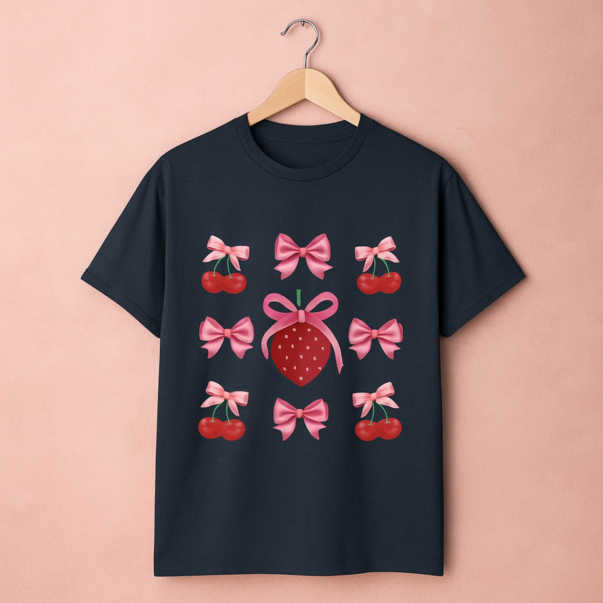 Cute Strawberry and Bow Unisex Heavy Cotton Tee, Perfect for Casual Wear, Gifts, Summer Outfits, Birthdays, Fruit Lovers product thumbnail image Cute Strawberry and Bow Unisex Heavy Cotton Tee, Perfect for Casual Wear, Gifts, Summer Outfits, Birthdays, Fruit Lovers product thumbnail image