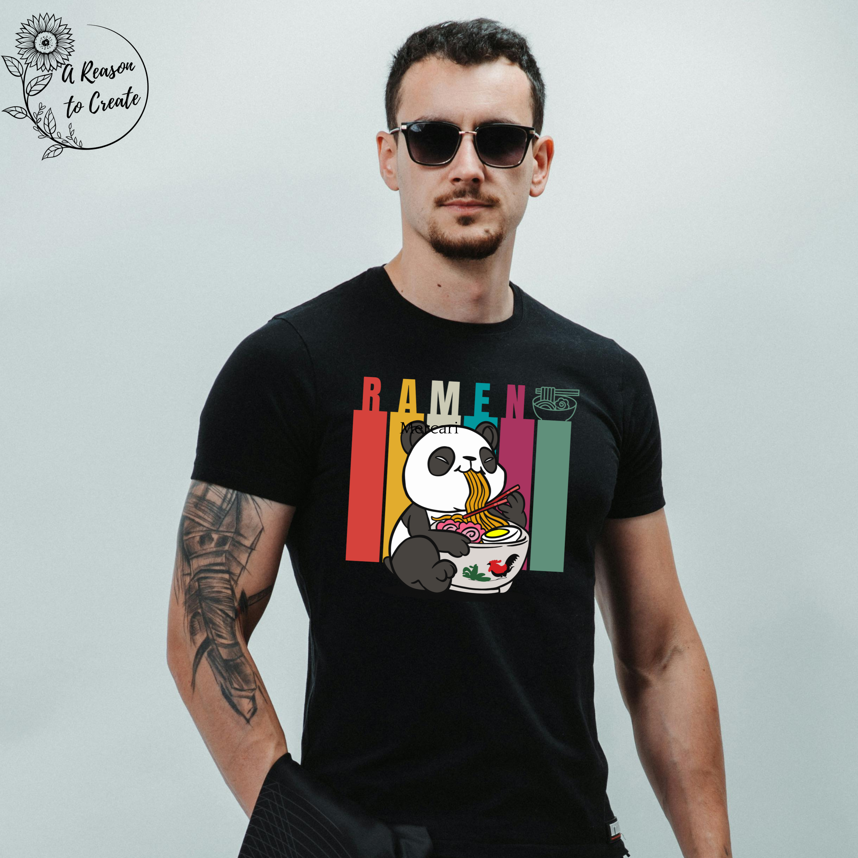Cute Panda Ramen T-Shirt, Graphic Tee, Unisex Apparel, Foodie Gift, Cute Animal Shirt, Casual Wear, Fun Kitchen Decor product thumbnail image