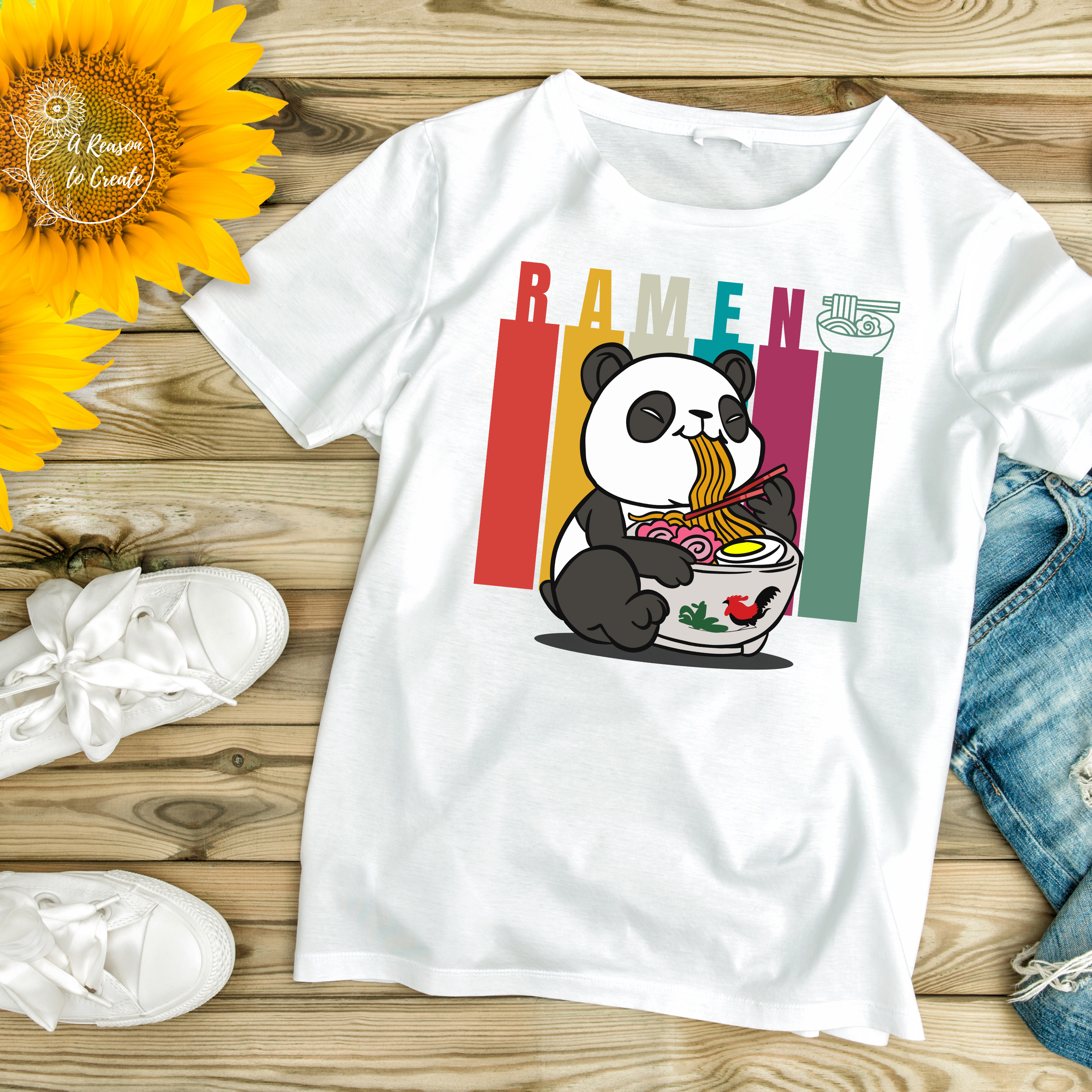 Cute Panda Ramen T-Shirt, Graphic Tee, Unisex Apparel, Foodie Gift, Cute Animal Shirt, Casual Wear, Fun Kitchen Decor product thumbnail image