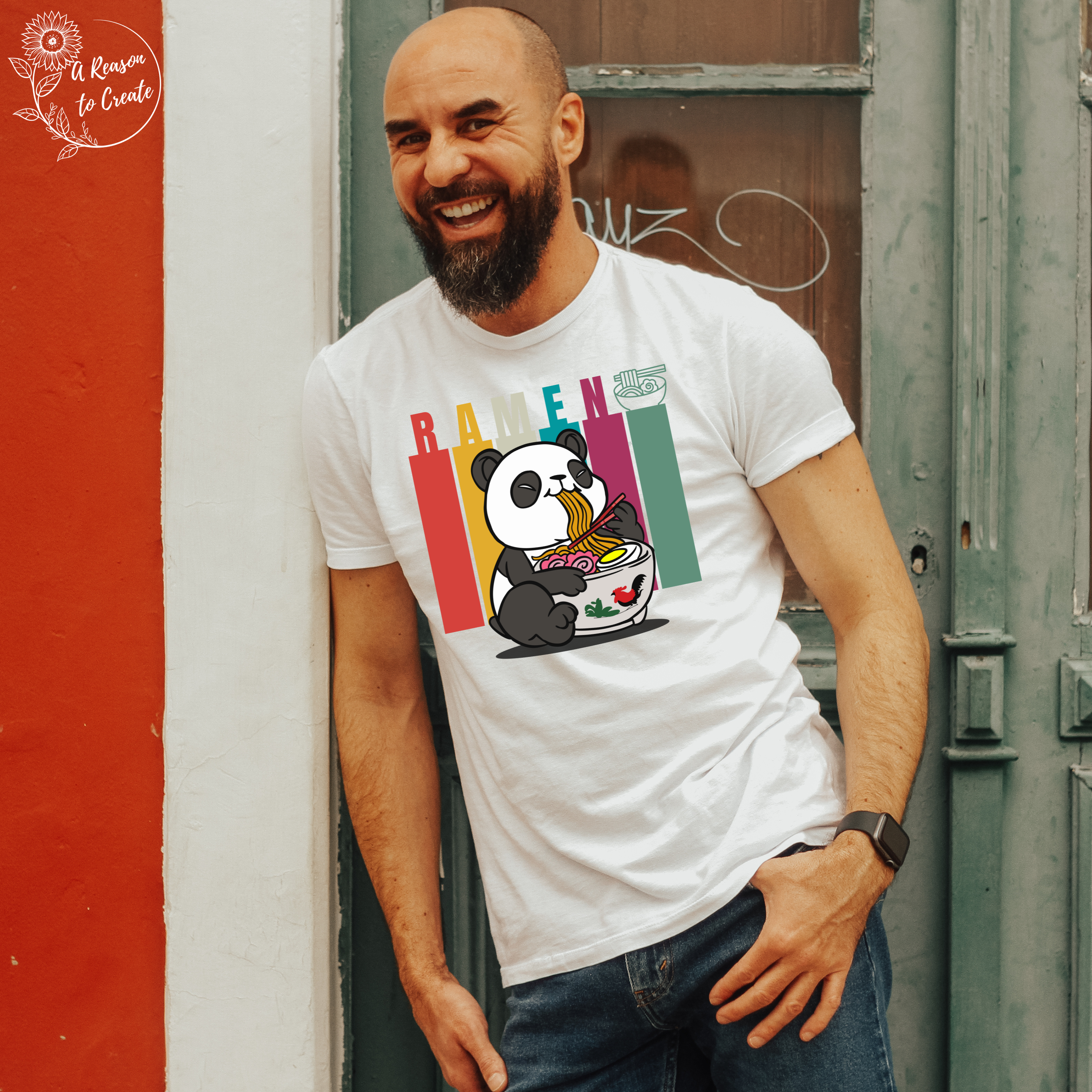 Cute Panda Ramen T-Shirt, Graphic Tee, Unisex Apparel, Foodie Gift, Cute Animal Shirt, Casual Wear, Fun Kitchen Decor product thumbnail image