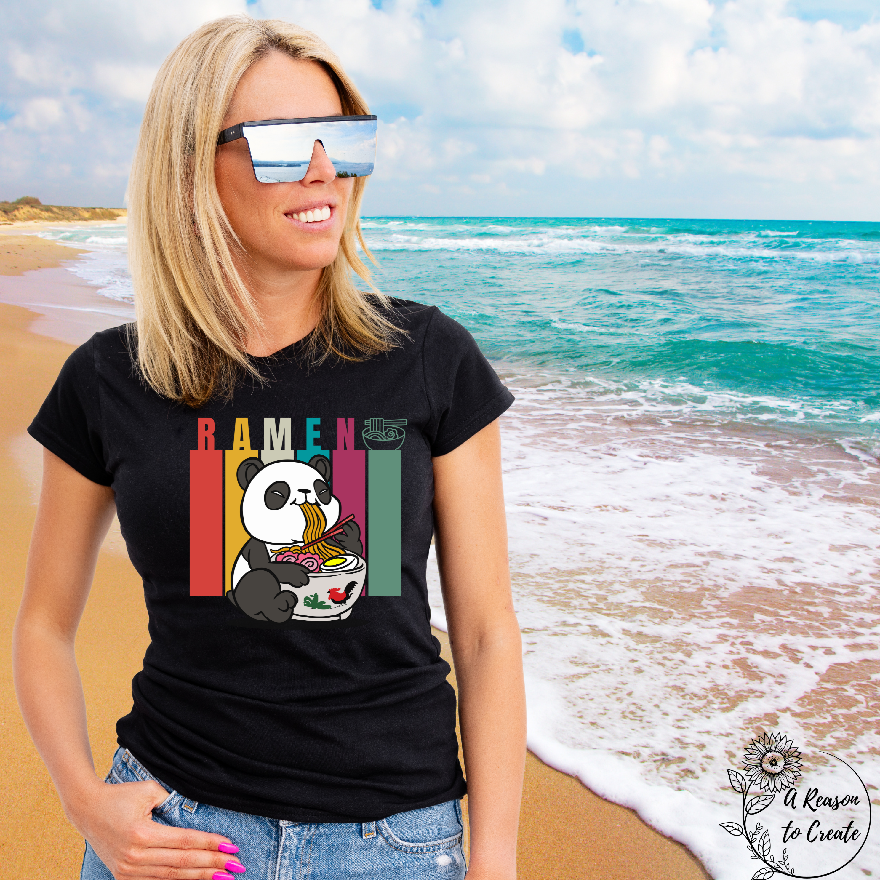 Cute Panda Ramen T-Shirt, Graphic Tee, Unisex Apparel, Foodie Gift, Cute Animal Shirt, Casual Wear, Fun Kitchen Decor product thumbnail image