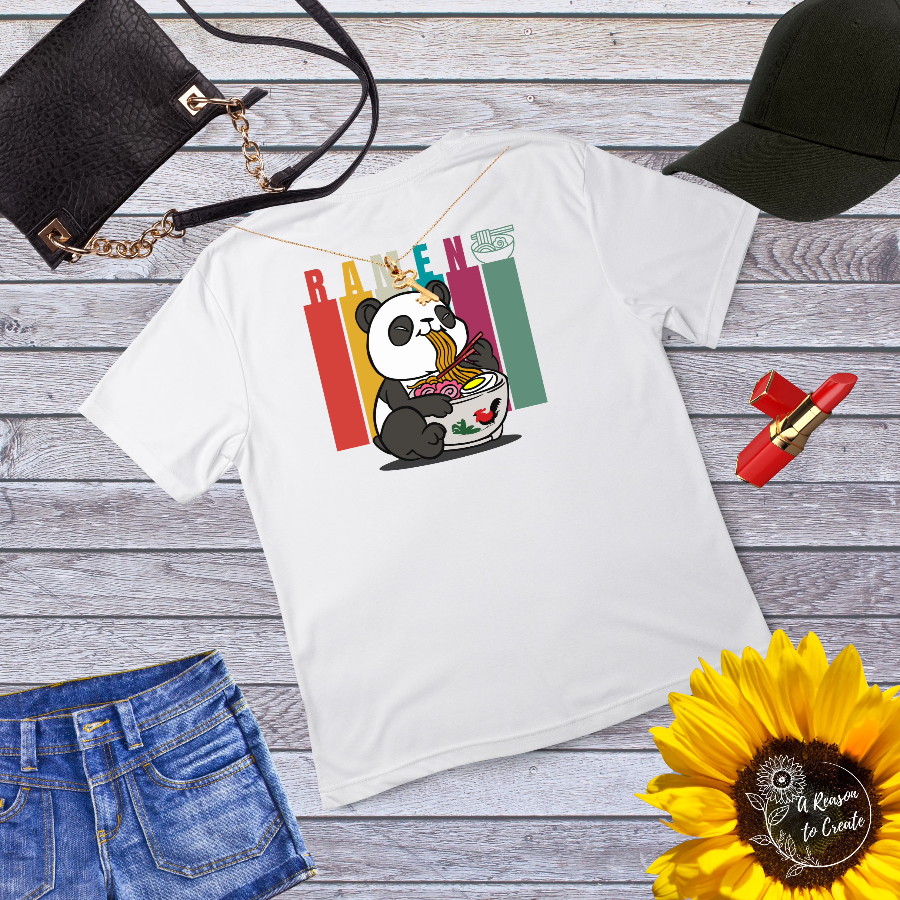 Cute Panda Ramen T-Shirt, Graphic Tee, Unisex Apparel, Foodie Gift, Cute Animal Shirt, Casual Wear, Fun Kitchen Decor product thumbnail image