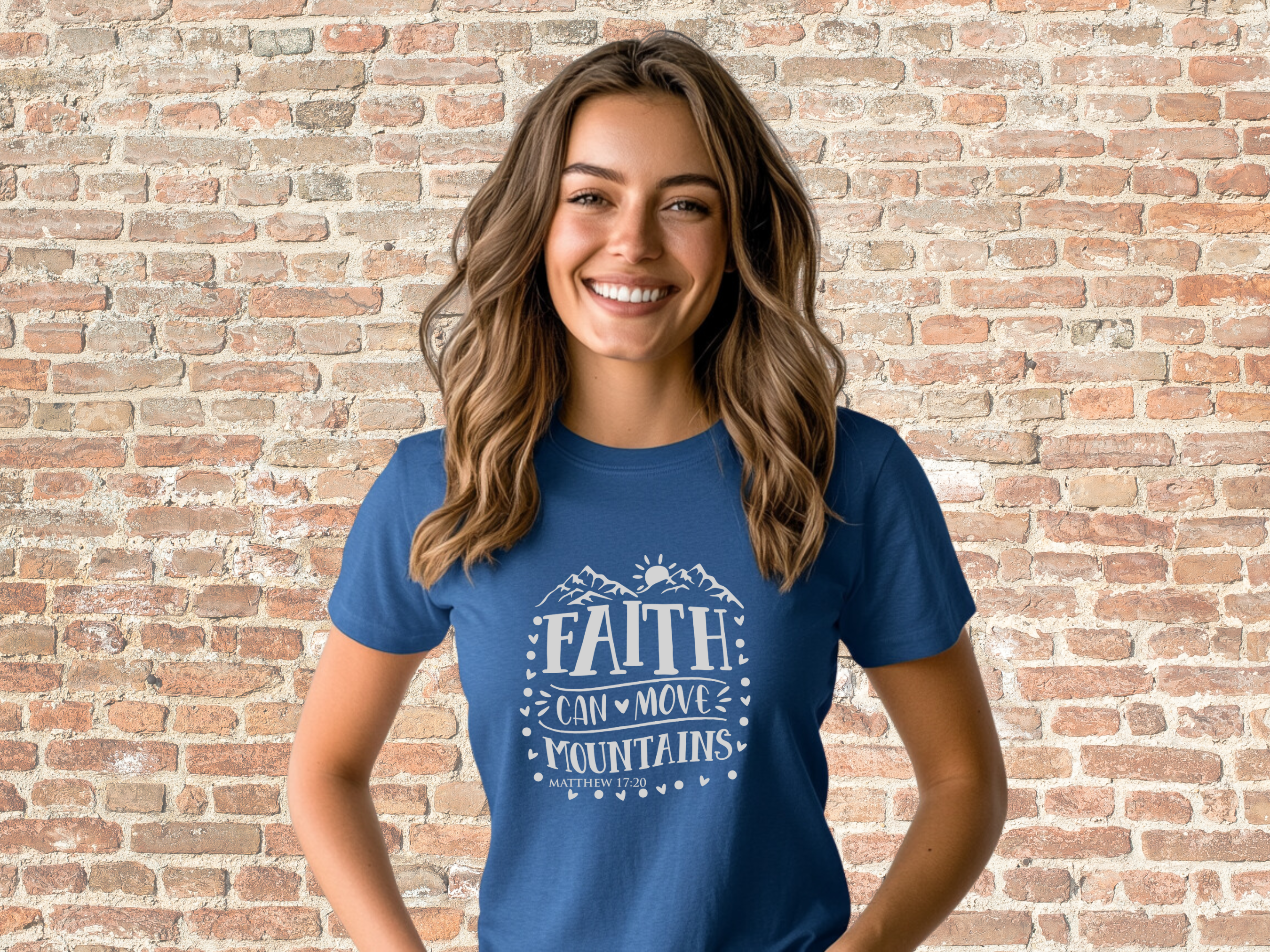 Faith Can Move Mountains Matthew 17:20 Gilden Unisex Softstyle Short Sleeve Inspirational Tee Shirt