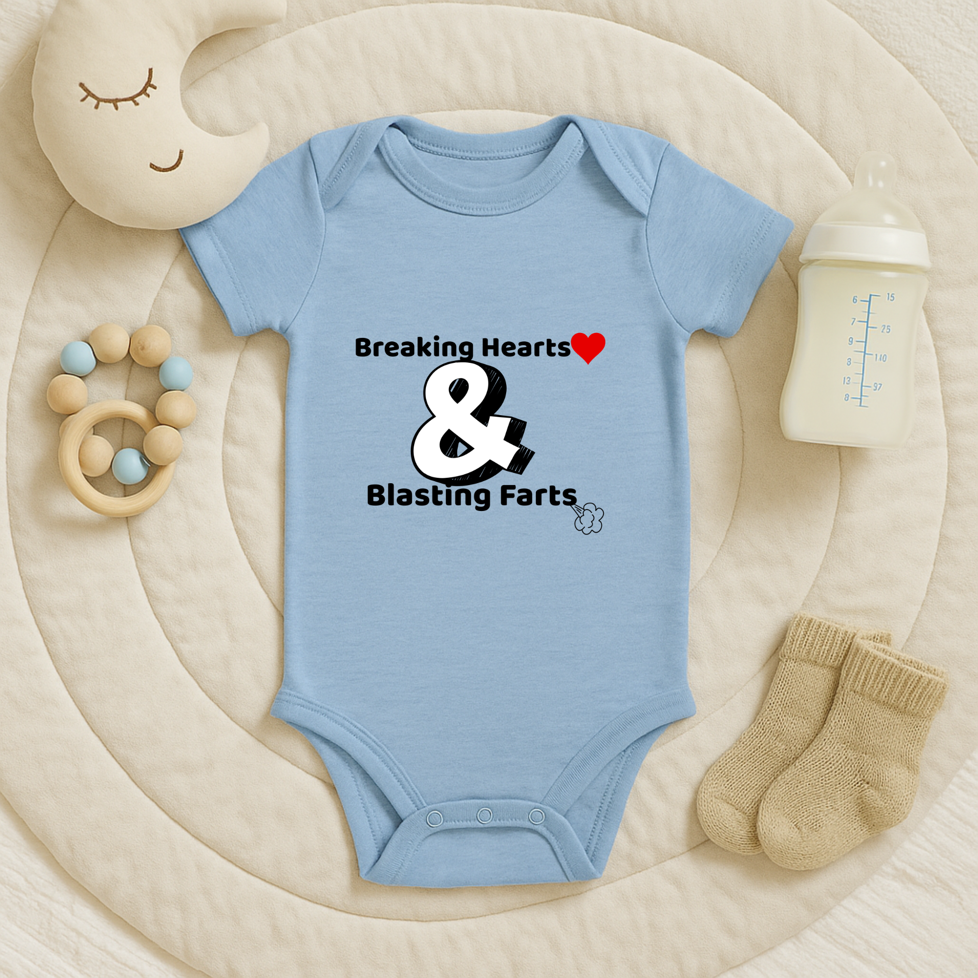 Cute Baby Bodysuit - Breaking Hearts & Blasting Farts, Funny Infant Outfit, Gift for New Parents, Baby Shower Present, Humor Baby Clothes Cute Baby Bodysuit - Breaking Hearts & Blasting Farts, Funny Infant Outfit, Gift for New Parents, Baby Shower Present, Humor Baby Clothes