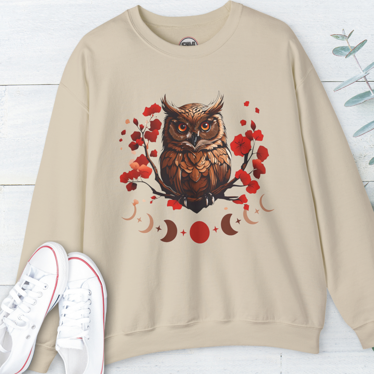 Owl Cherry Blossom Sweatshirt product thumbnail image