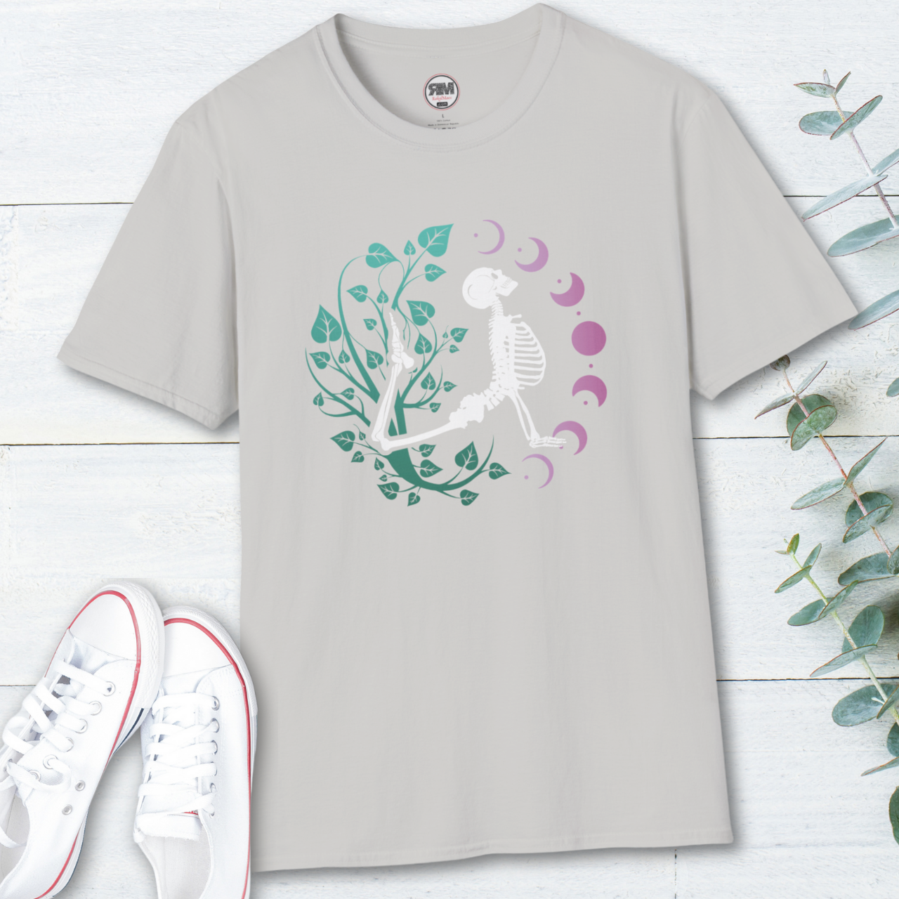Yoga Skeleton Moon Phase T-Shirt product thumbnail image