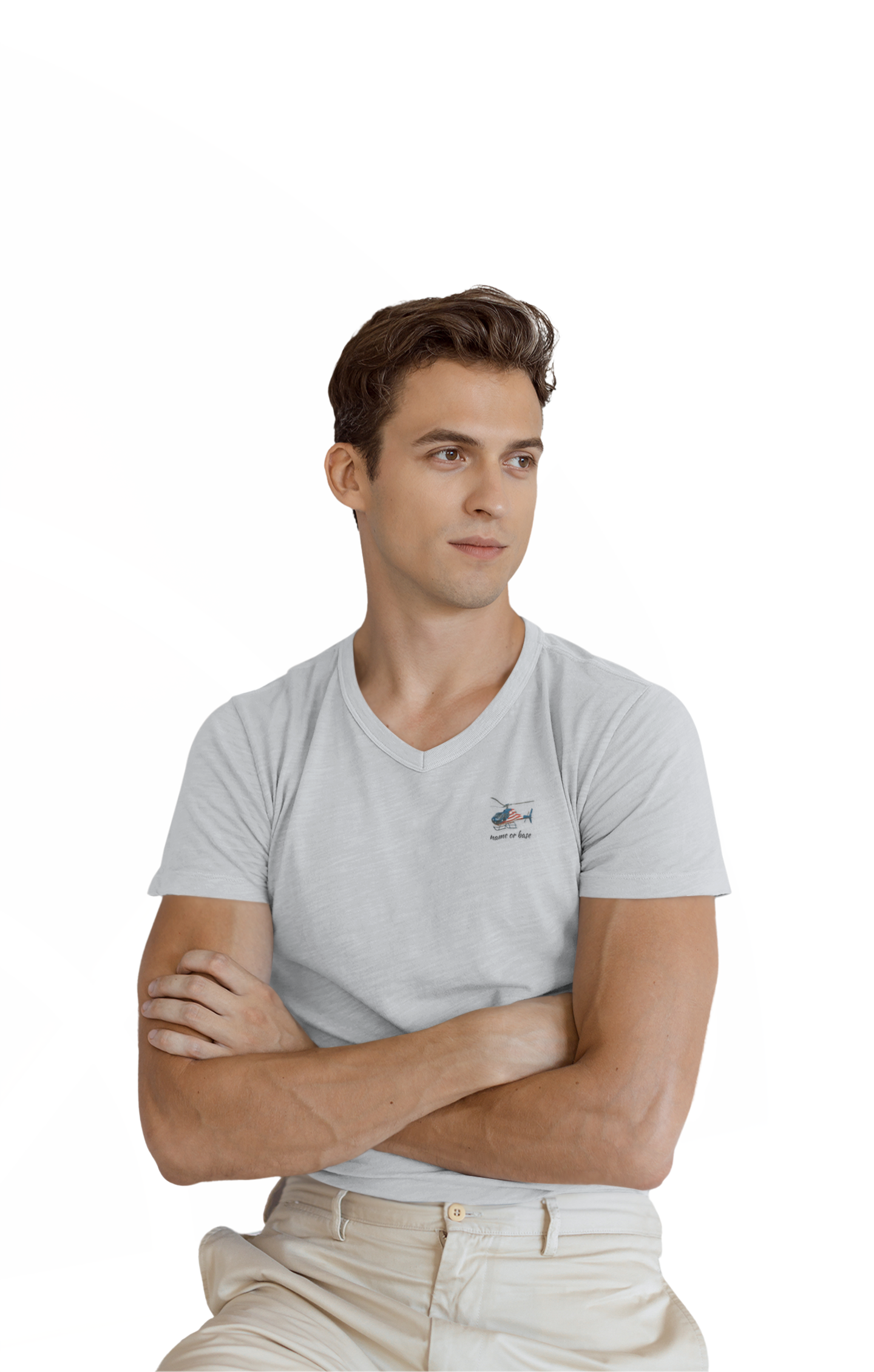 Personalized Bell 407 American Flag Helicopter V-Neck Tee - Casual Shirt for July 4th, Perfect Gift for Pilots, Air Shows, Birthdays, Everyday Wear product thumbnail image Personalized Bell 407 American Flag Helicopter V-Neck Tee - Casual Shirt for July 4th, Perfect Gift for Pilots, Air Shows, Birthdays, Everyday Wear product thumbnail image