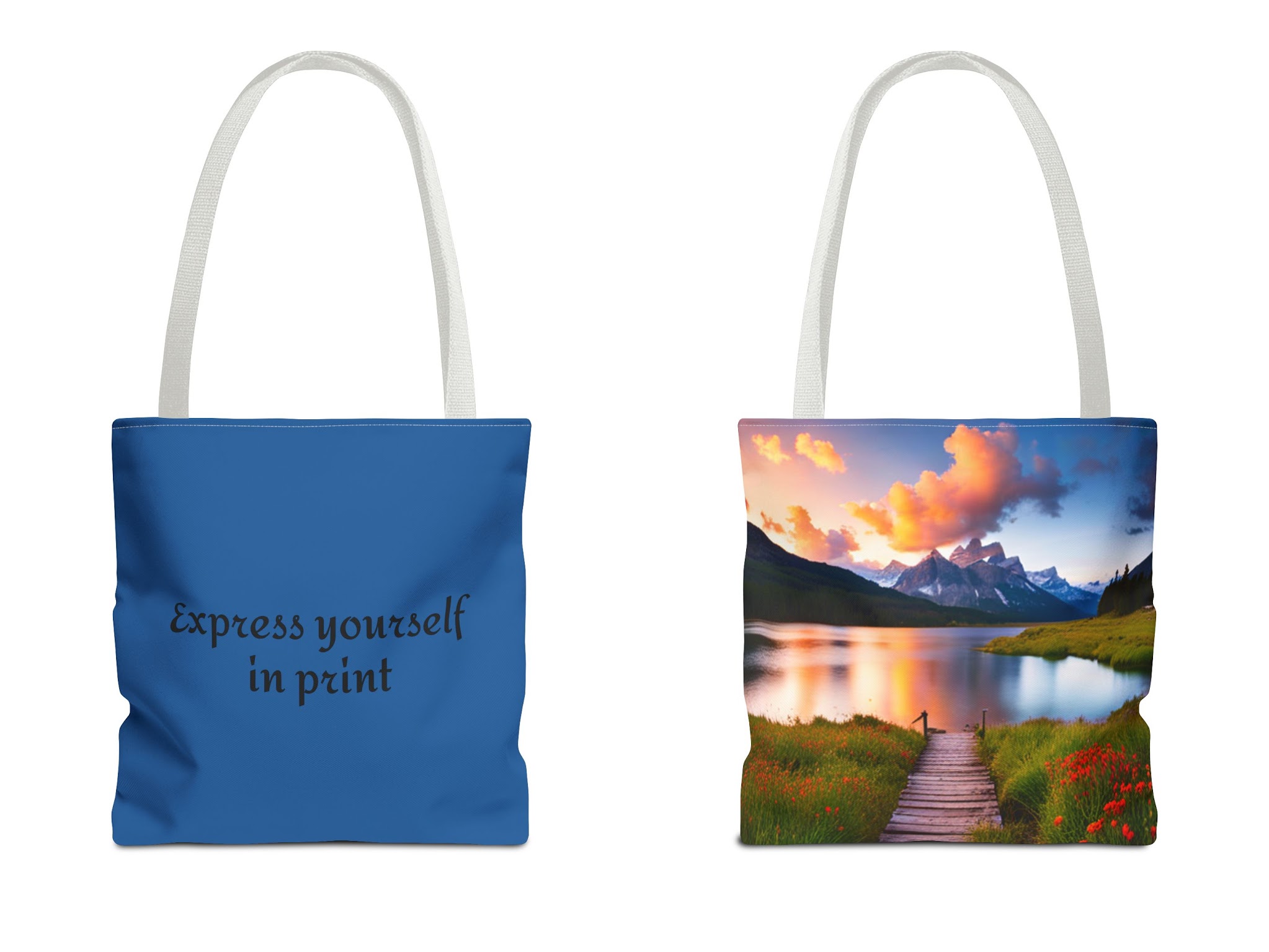 Personalizable Tote Bag (AOP), Mountain Lake product thumbnail image