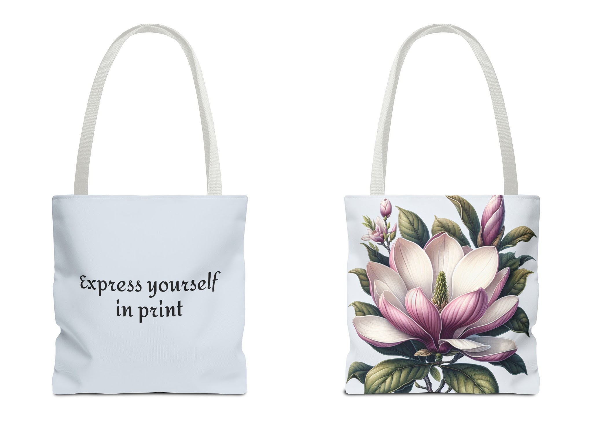 Personalizable Tote Bag (AOP), Sweet Magnolia product thumbnail image Personalizable Tote Bag (AOP), Sweet Magnolia product thumbnail image