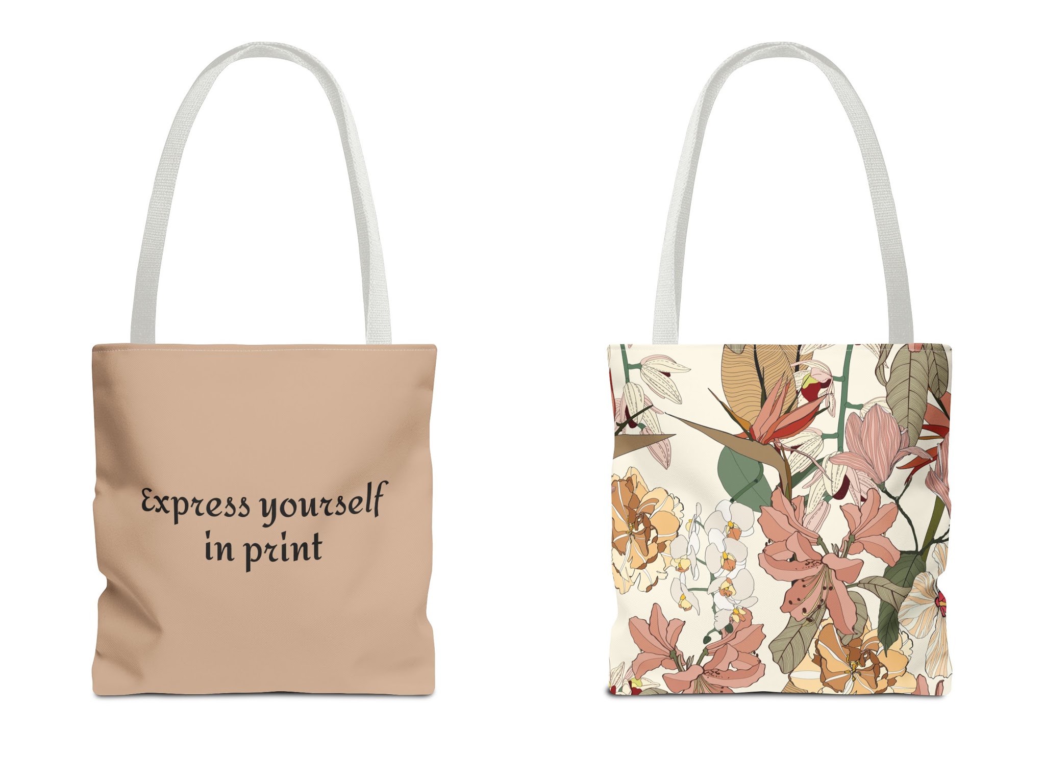 Personalizable Tote Bag (AOP), Orchid Flower product thumbnail image Personalizable Tote Bag (AOP), Orchid Flower product thumbnail image