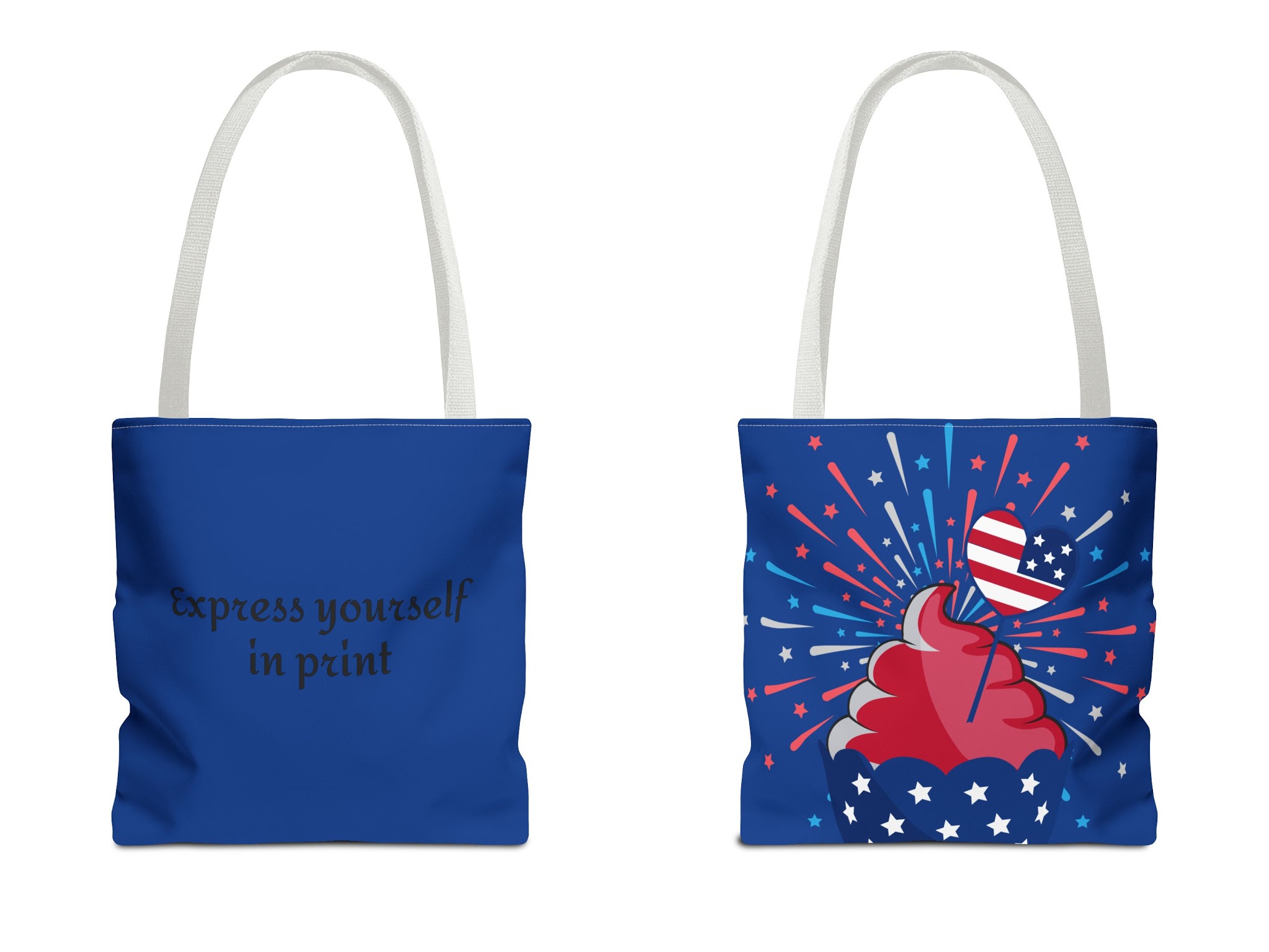 Personalizable Tote Bag (AOP), 'Merica/Cupcake