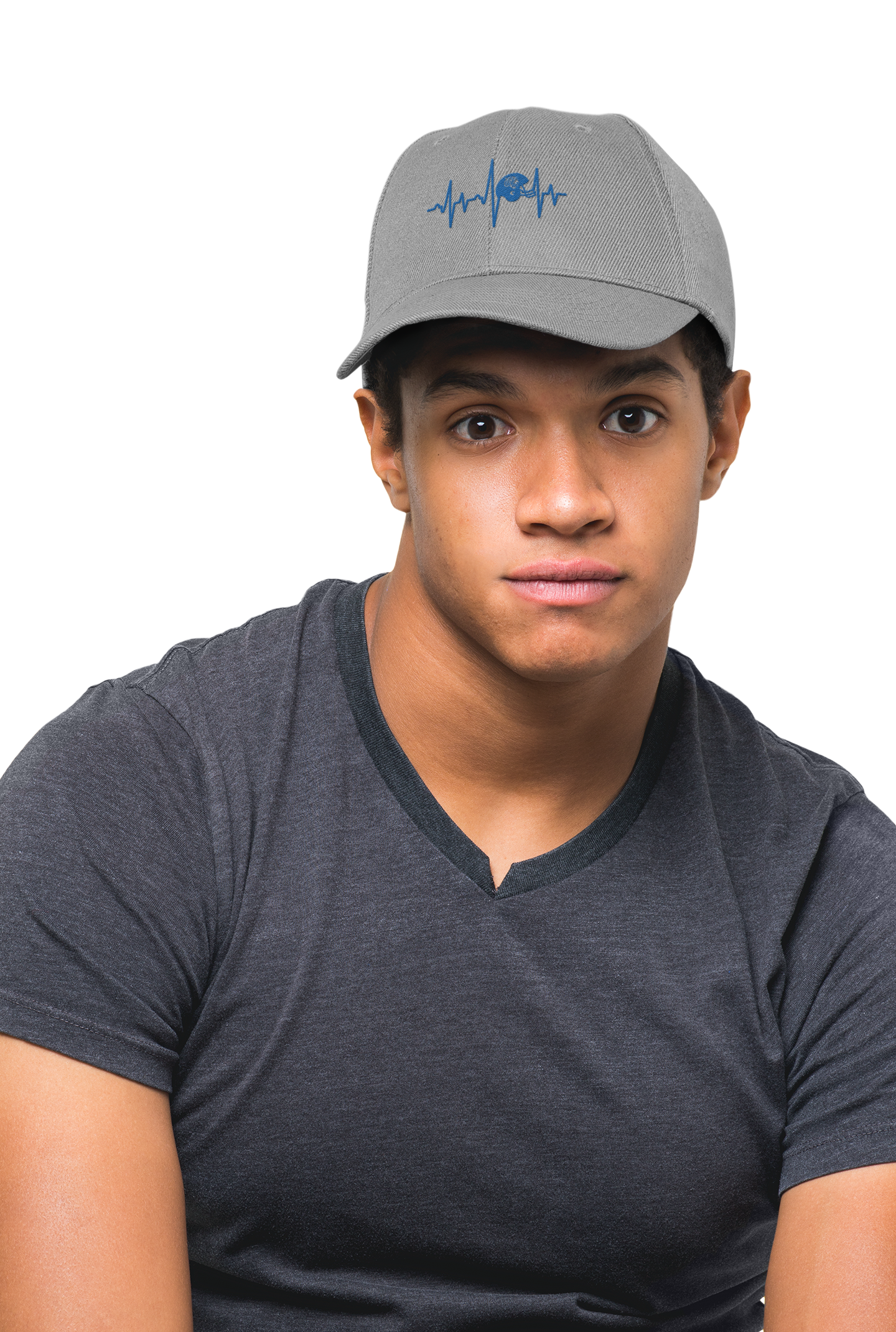 Embroidered Football Heartbeat Cap product thumbnail image