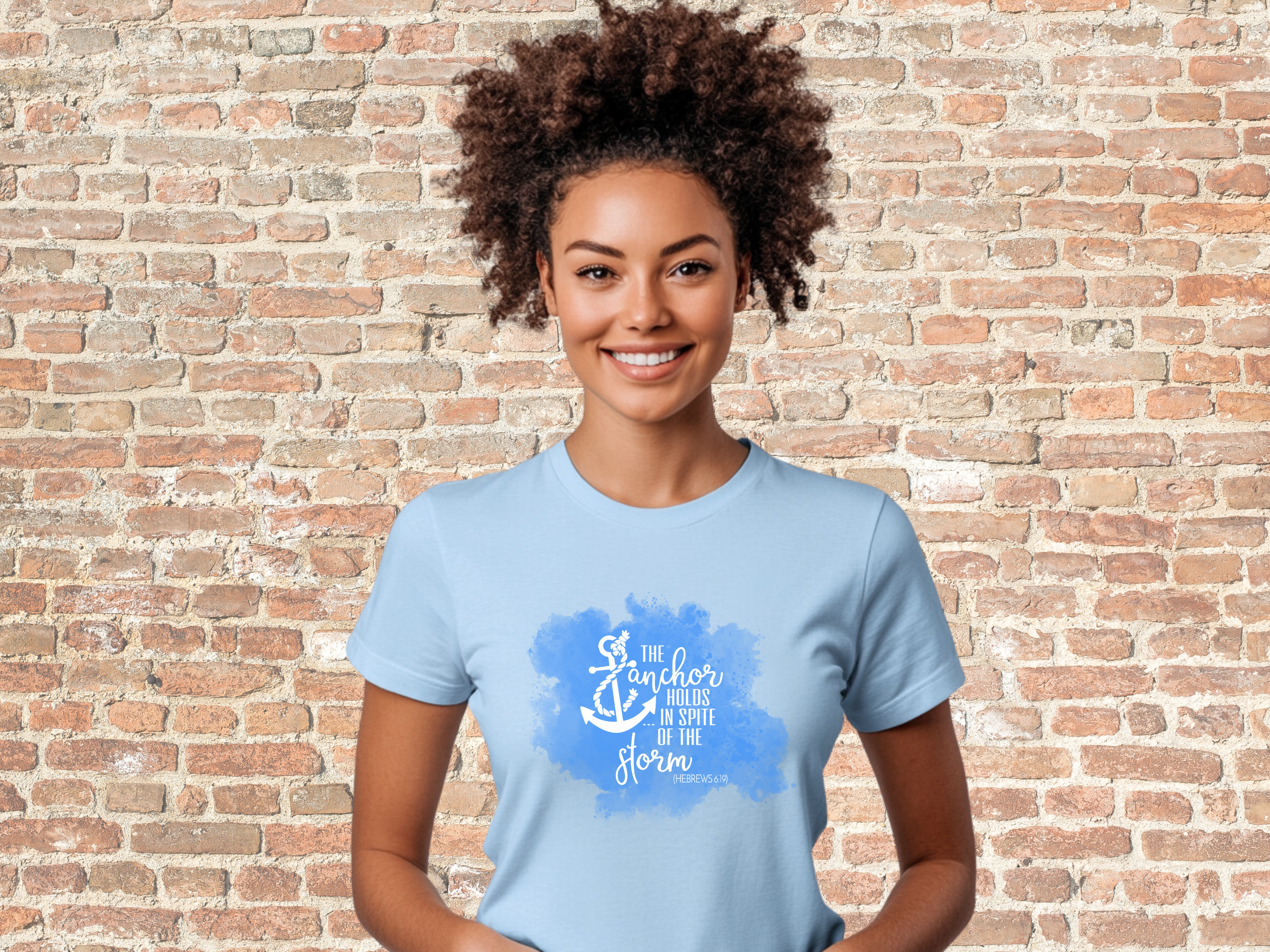 The Anchor Holds in Spite of the Storm Hebrews 6:19 Bible Verse Shirt, Gilden Unisex Softstyle Short Sleeve Christian Tee Shirt