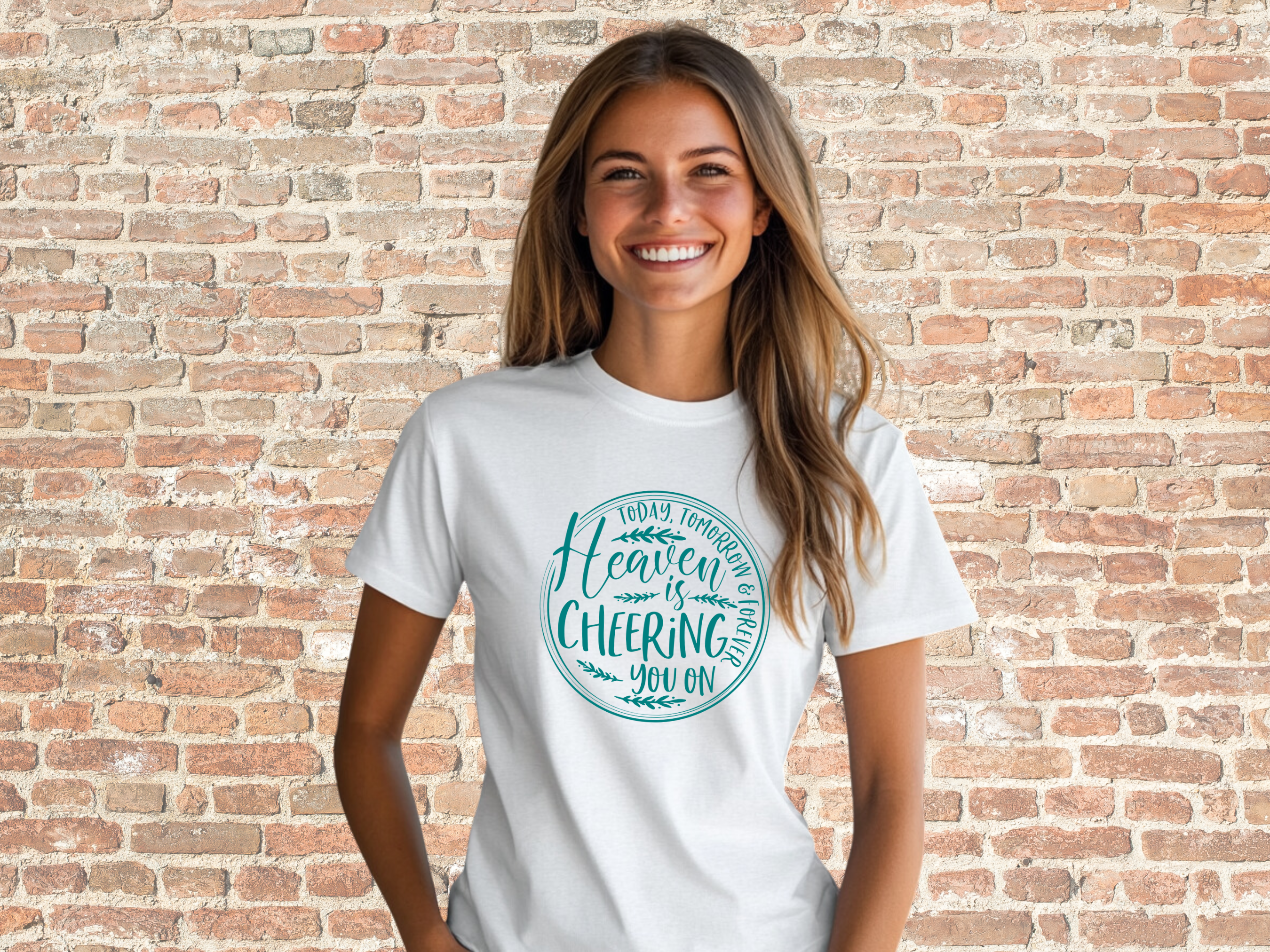 Heaven is Cheering You On Today Tomorrow &amp; Forever Gilden Unisex Softstyle Short Sleeve Inspirational Tee Shirt