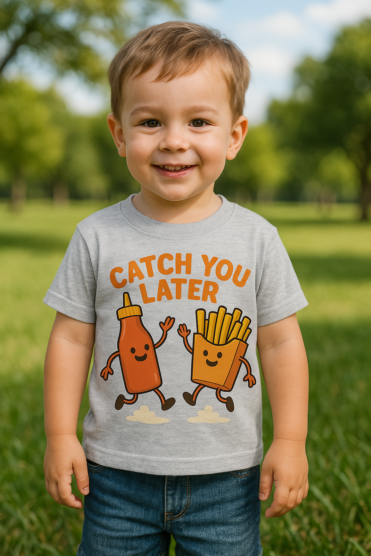 Catch You Later Toddler T-Shirt - Fun Ketchup and Fries Design, Perfect Gift for Kids, Playful Everyday Wear, Birthday, Food Lovers product thumbnail image Catch You Later Toddler T-Shirt - Fun Ketchup and Fries Design, Perfect Gift for Kids, Playful Everyday Wear, Birthday, Food Lovers product thumbnail image