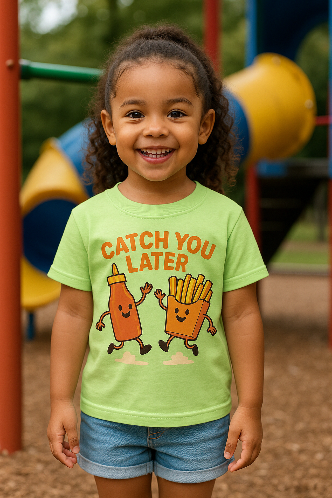 Catch You Later Toddler T-Shirt - Fun Ketchup and Fries Design, Perfect Gift for Kids, Playful Everyday Wear, Birthday, Food Lovers